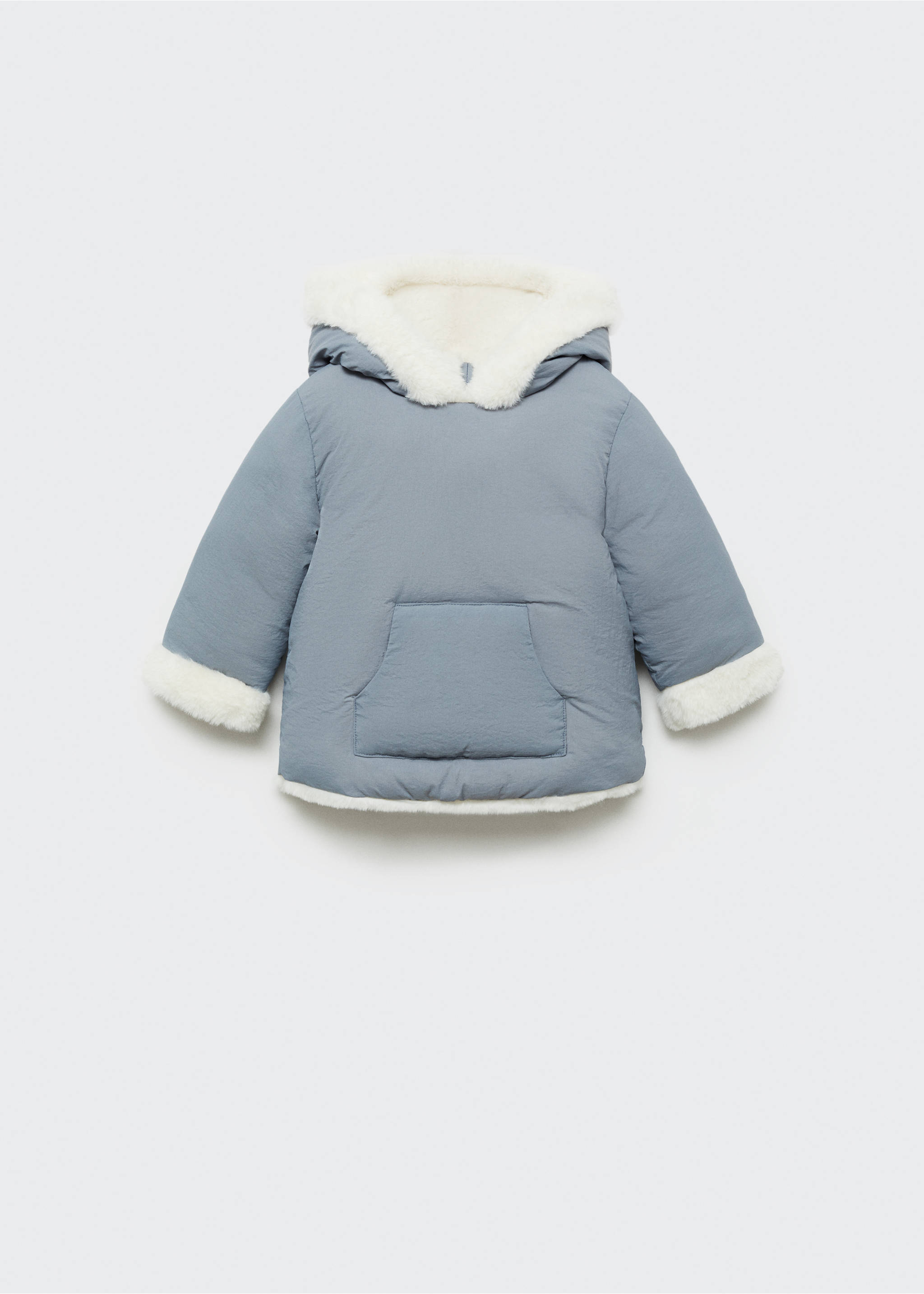 Fleece-lined quilted anorak - Article without model, Grey. Ref: 77025966-00.
