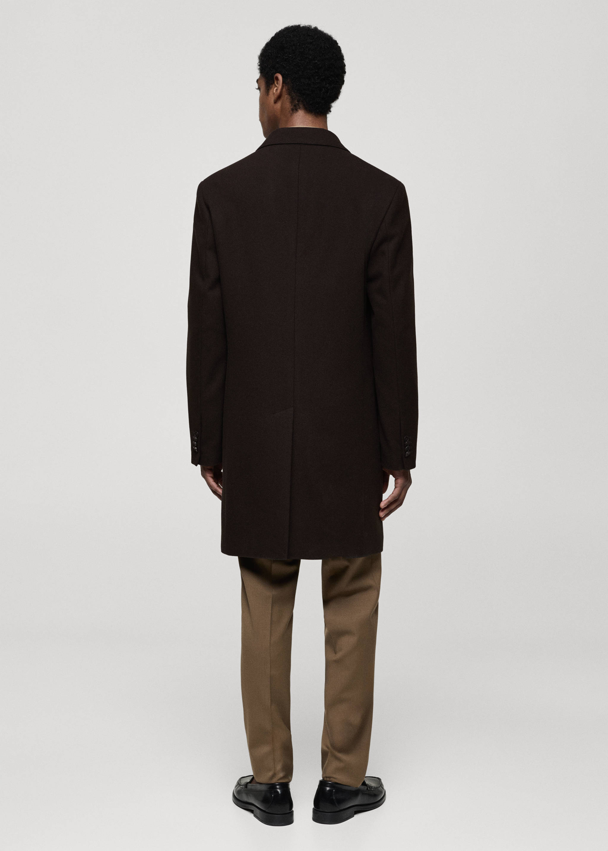 Long recycled wool coat - Reverse of the article