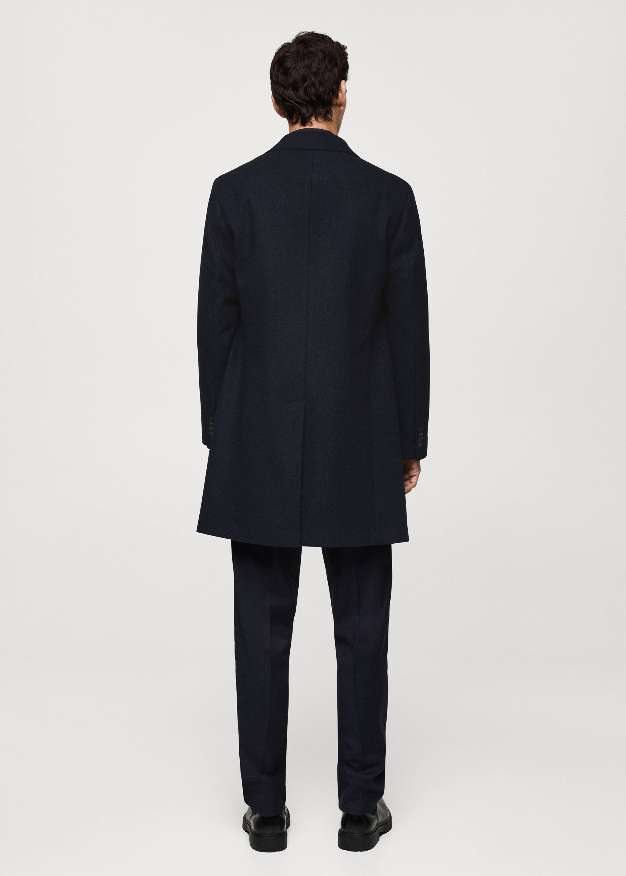 Long recycled wool coat - Reverse of the article