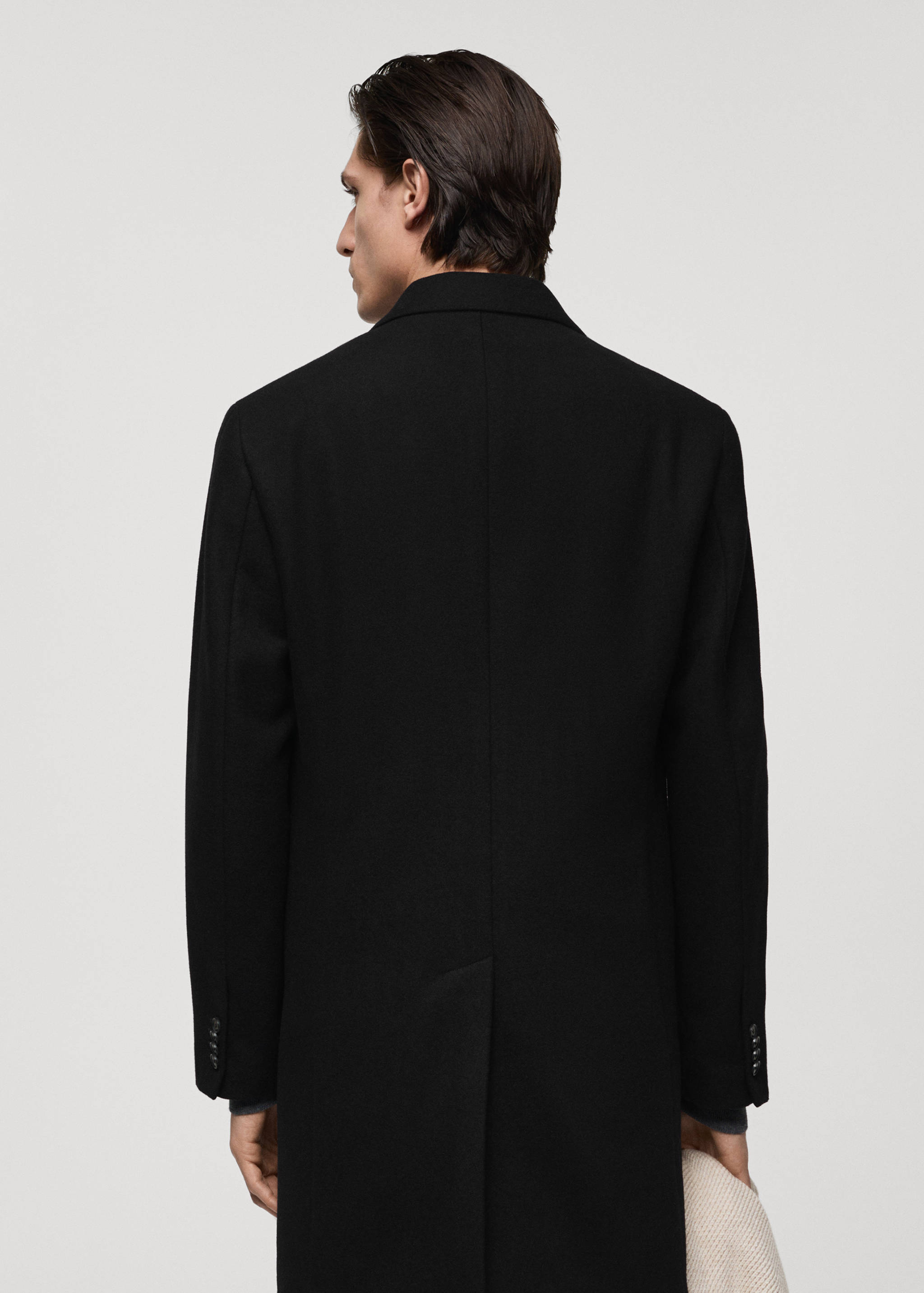 Long recycled wool coat - Reverse of the article