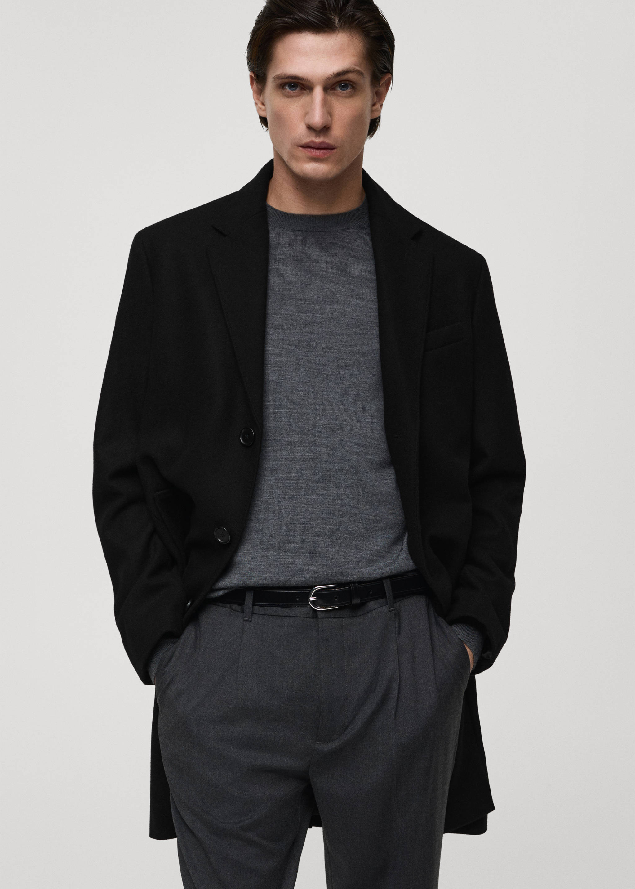 Long recycled wool coat - Details of the article 2