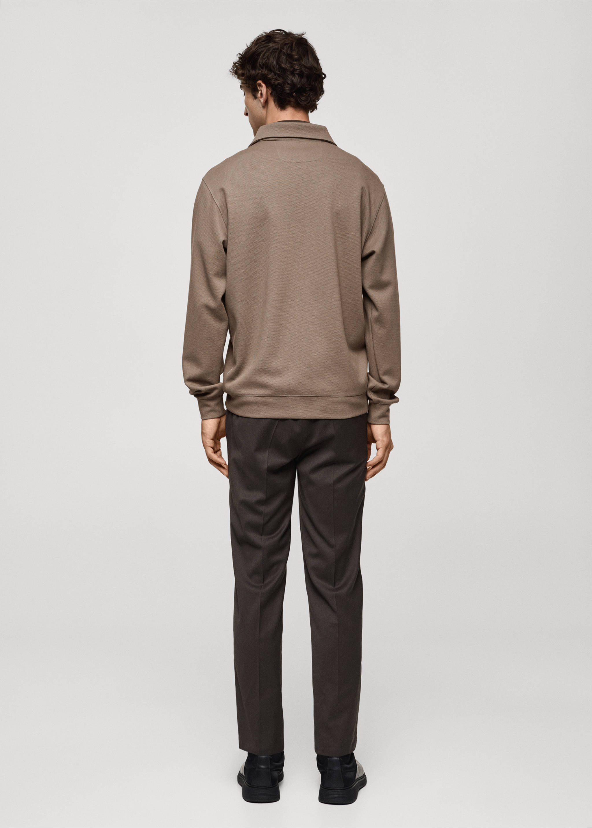 Hanorac cu fermoar și tehnologie antimiros - Spatele articolului, Gri-vizon. Ref: 77025969-00.