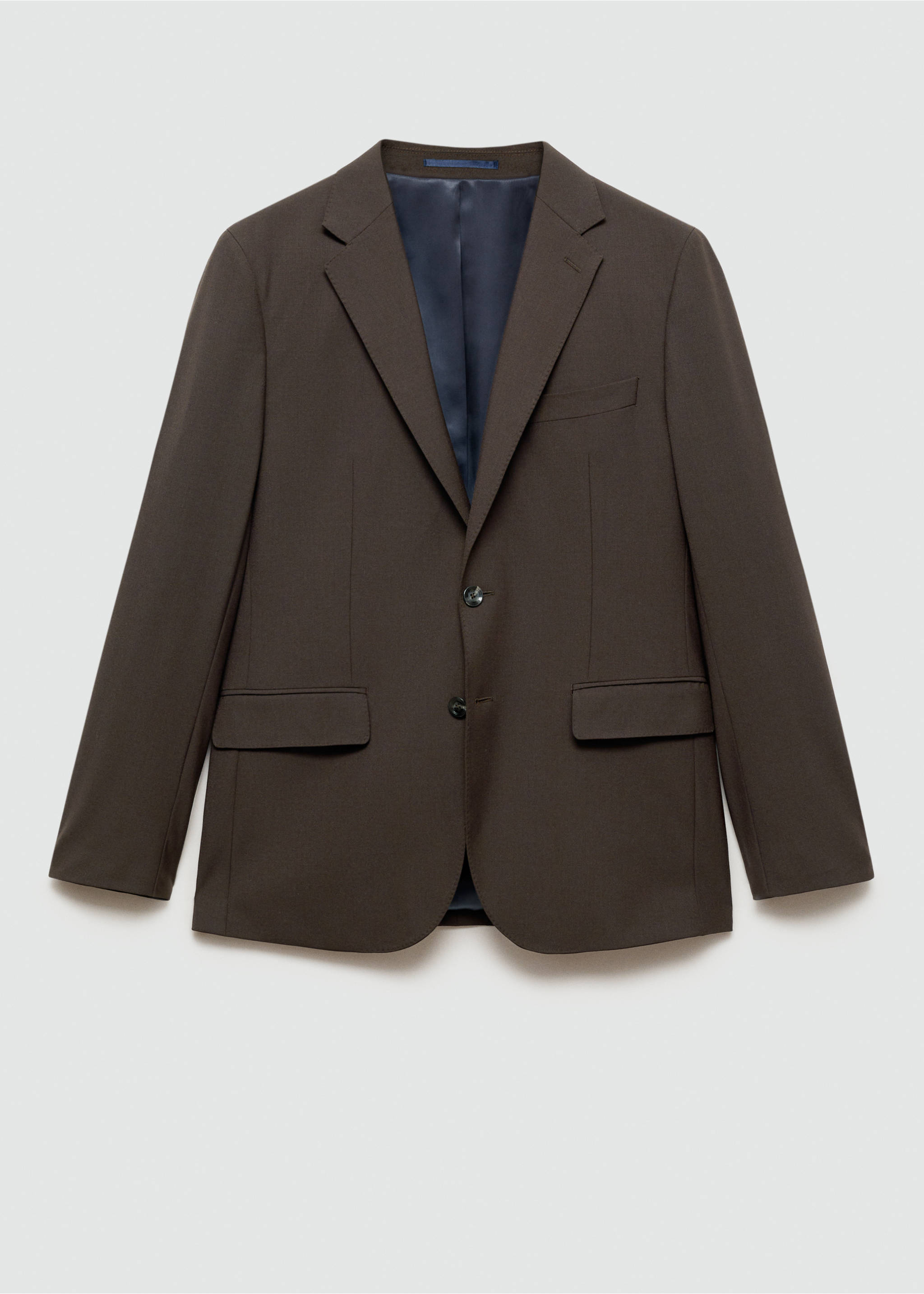 Crease-resistant wool suit jacket - Article without model, Brown. Ref: 77025972-00.