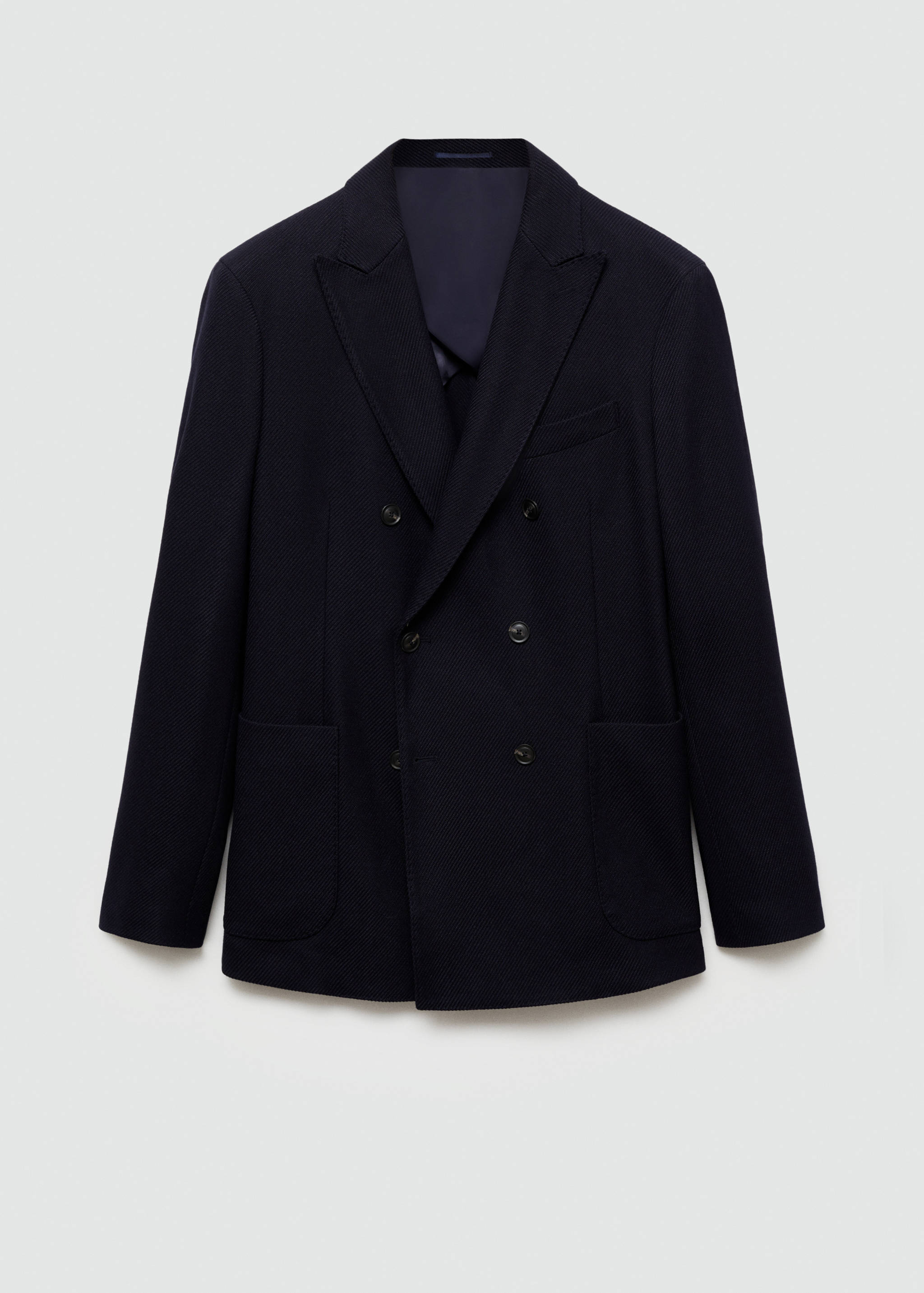 Dubbelknäppt blazer i twill med smal passform - Artikel utan modell