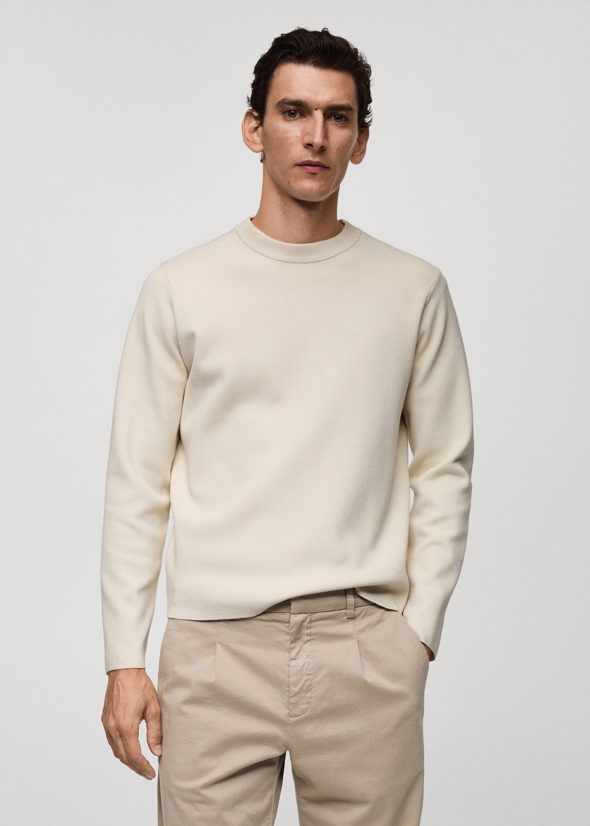 Medium-knit regular-fit sweater - Medium plane