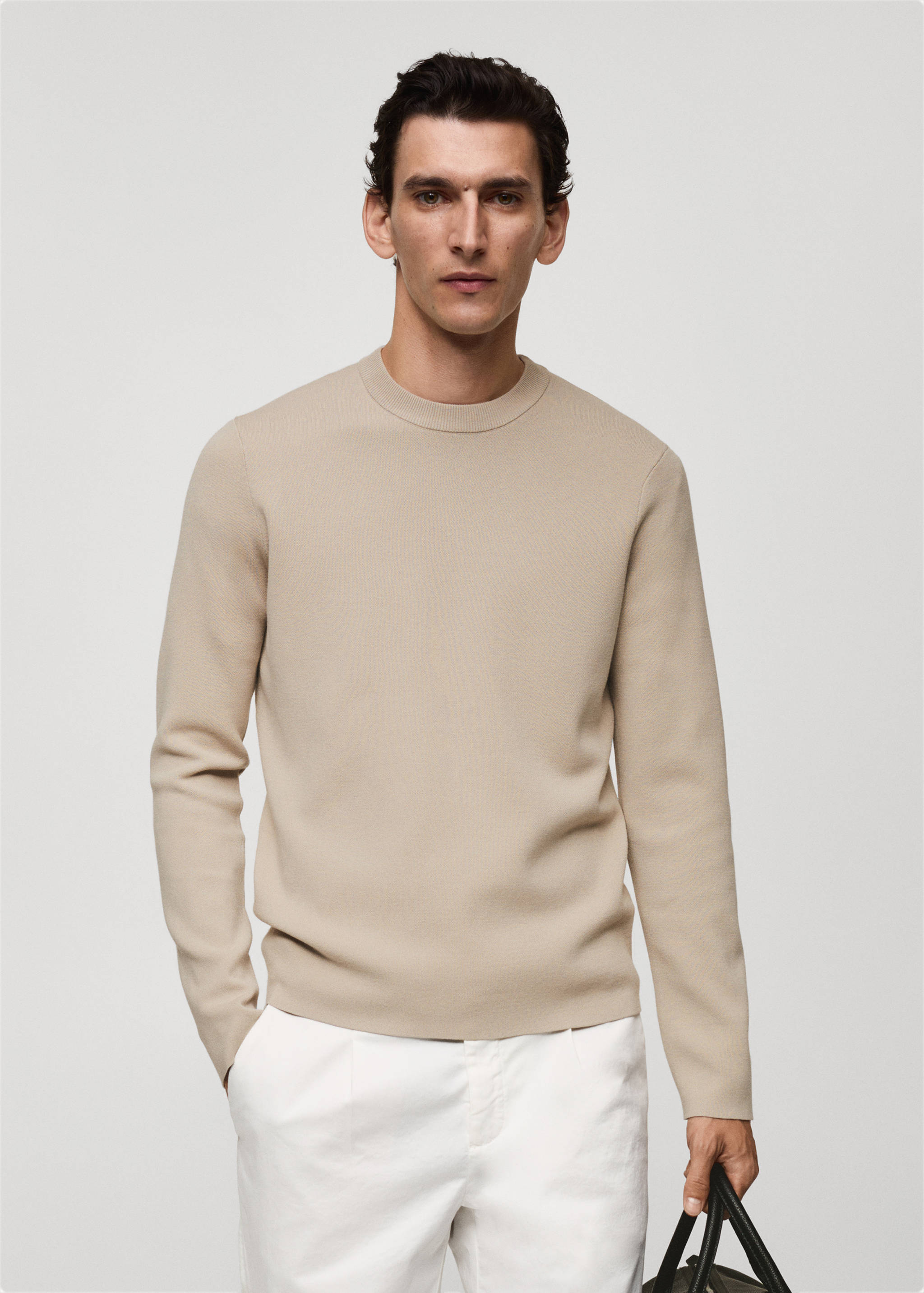 Medium-knit regular-fit sweater - Medium plane