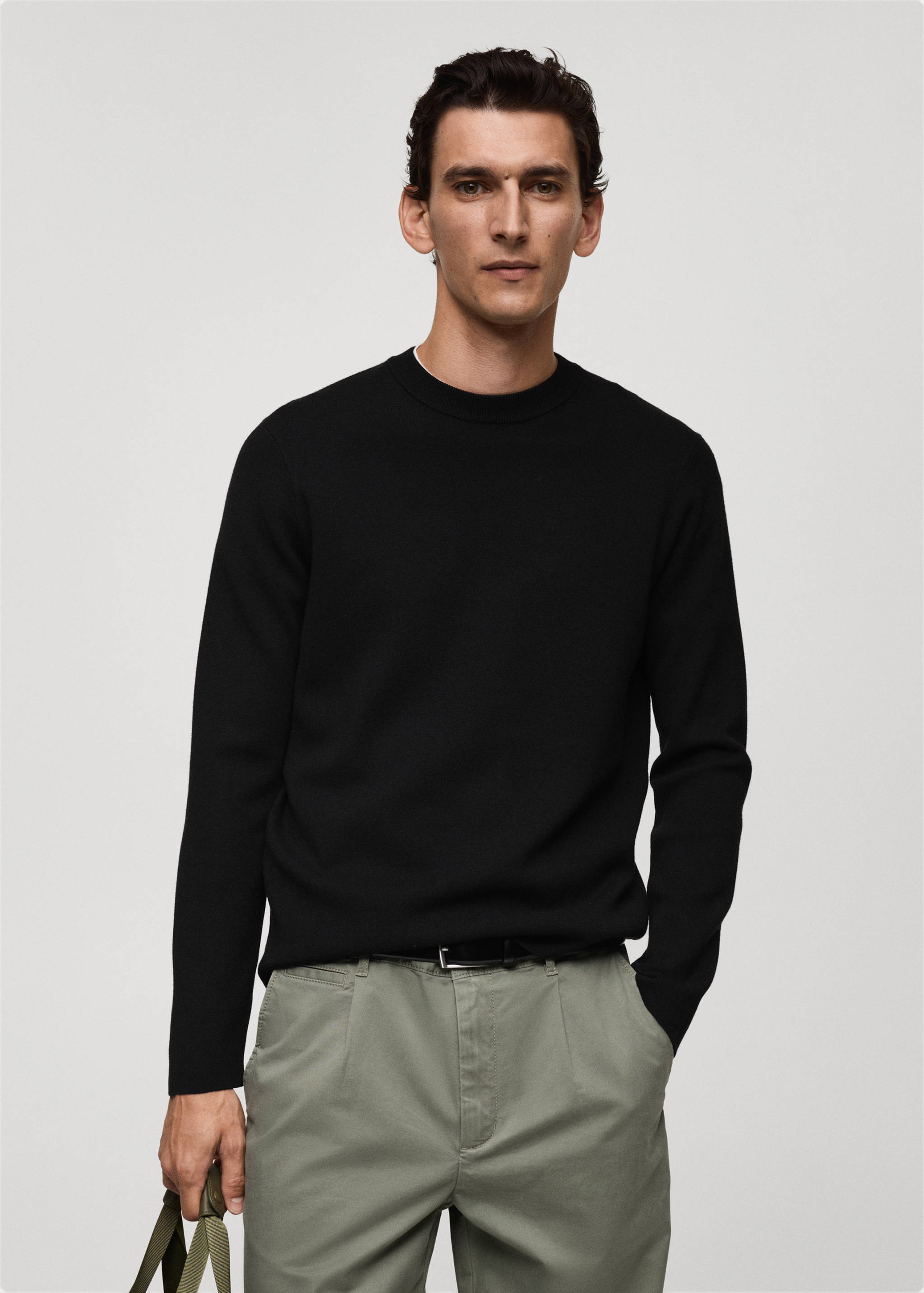Medium-knit regular-fit sweater - Medium plane