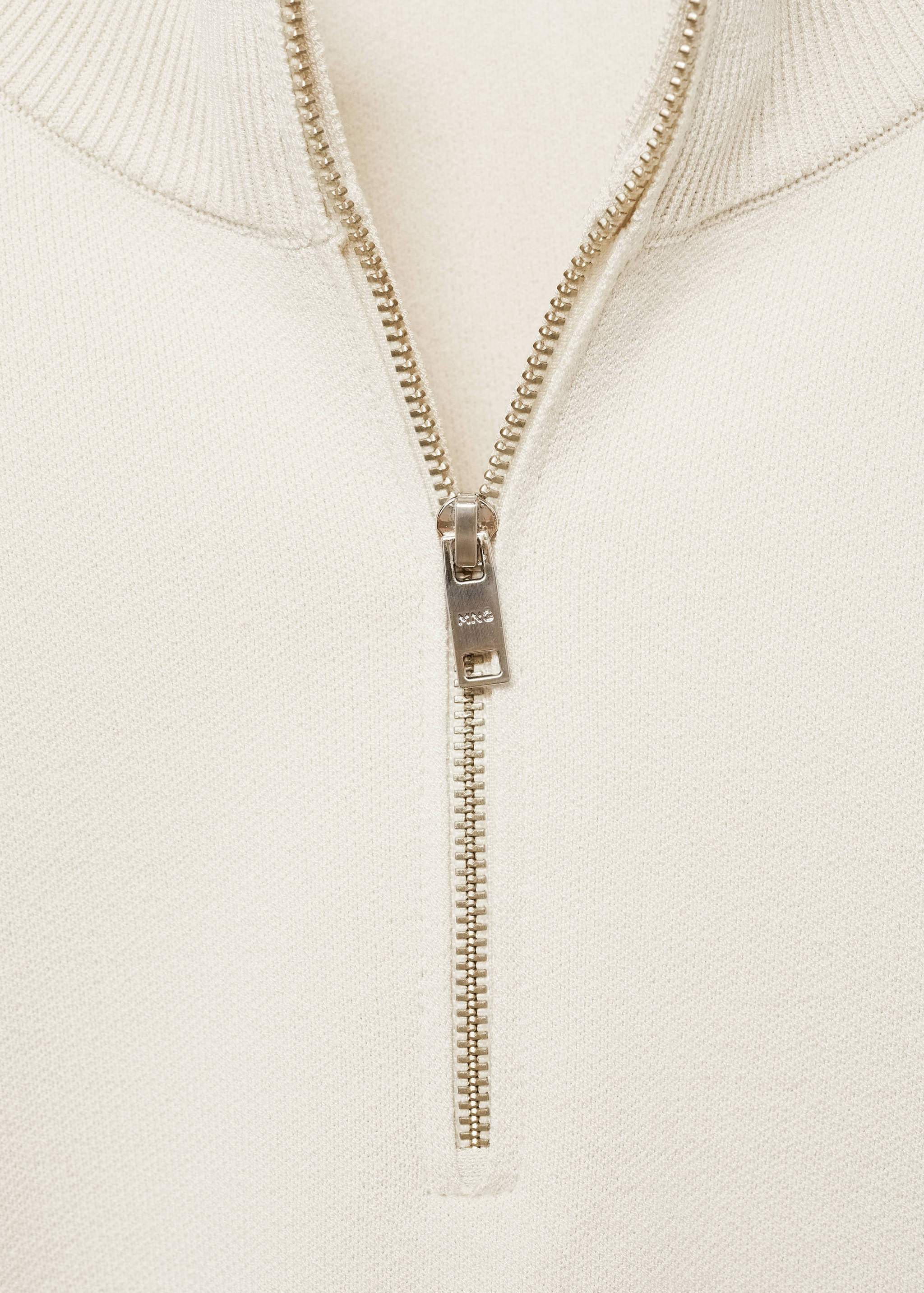 Medium-knit sweater with zip-up perkins neck - Details of the article 8