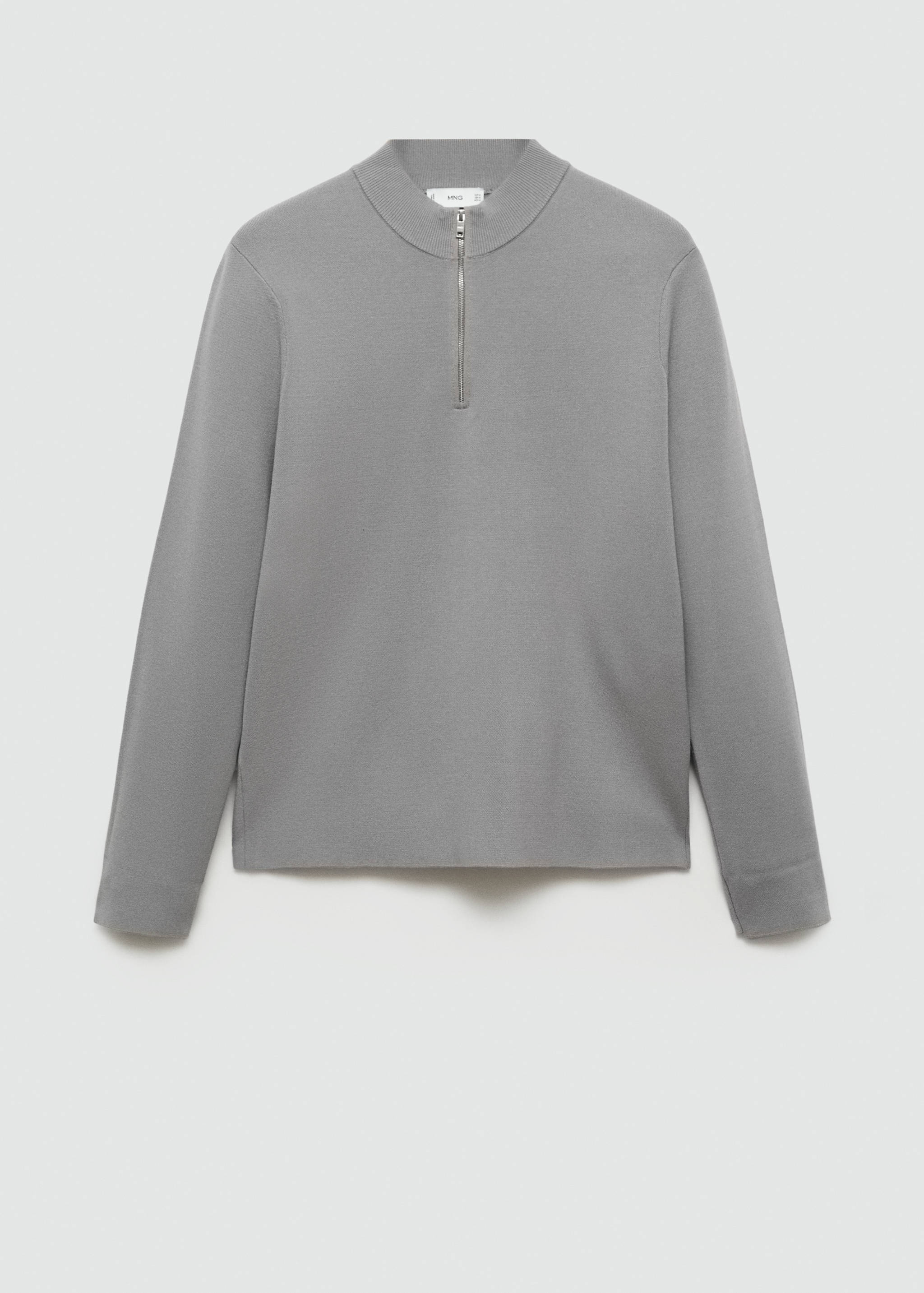 Medium-knit sweater with zip-up perkins neck - Article without model