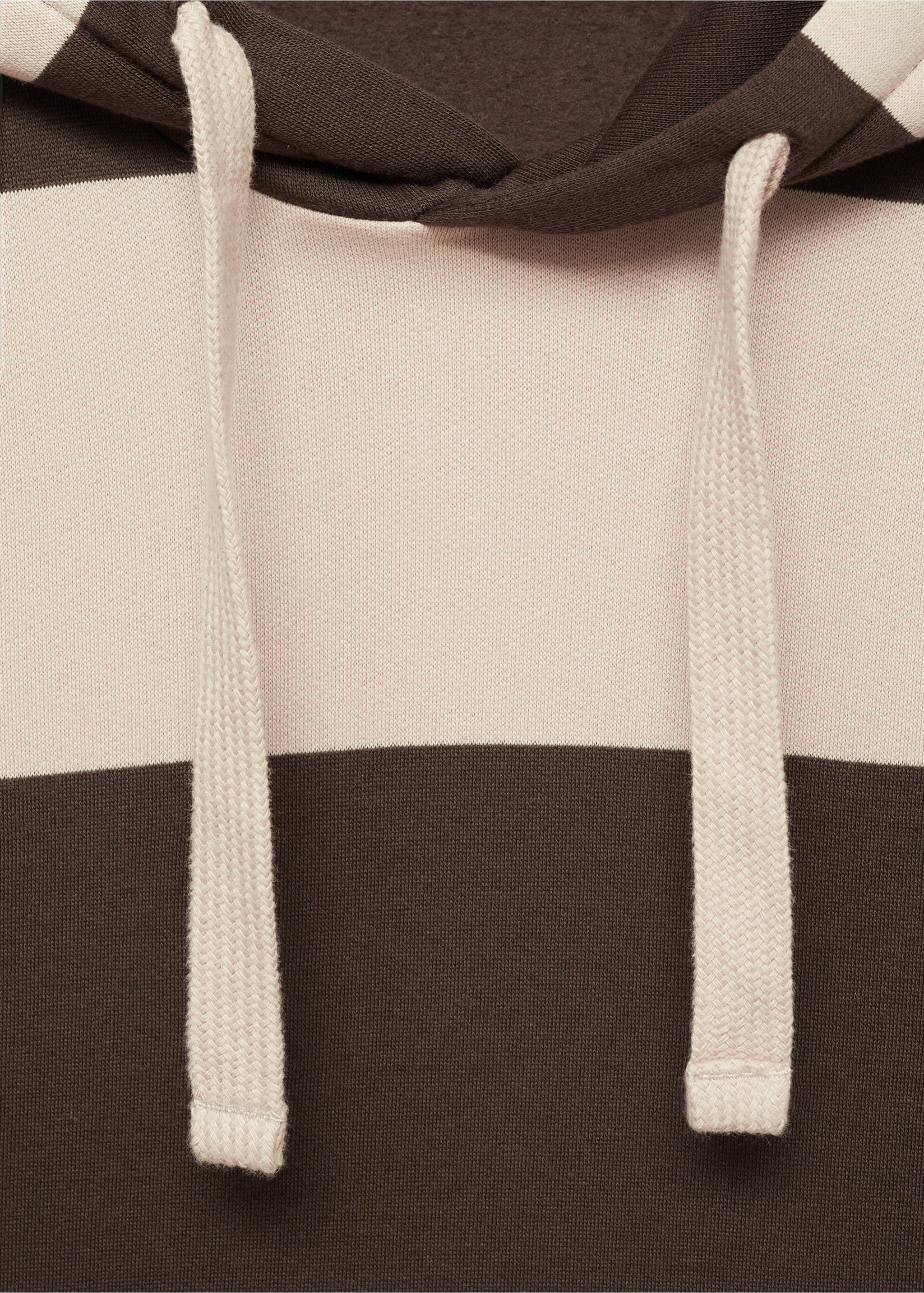 Striped hooded sweatshirt - Details of the article 8, Chocolate. Ref: 77025977-00.
