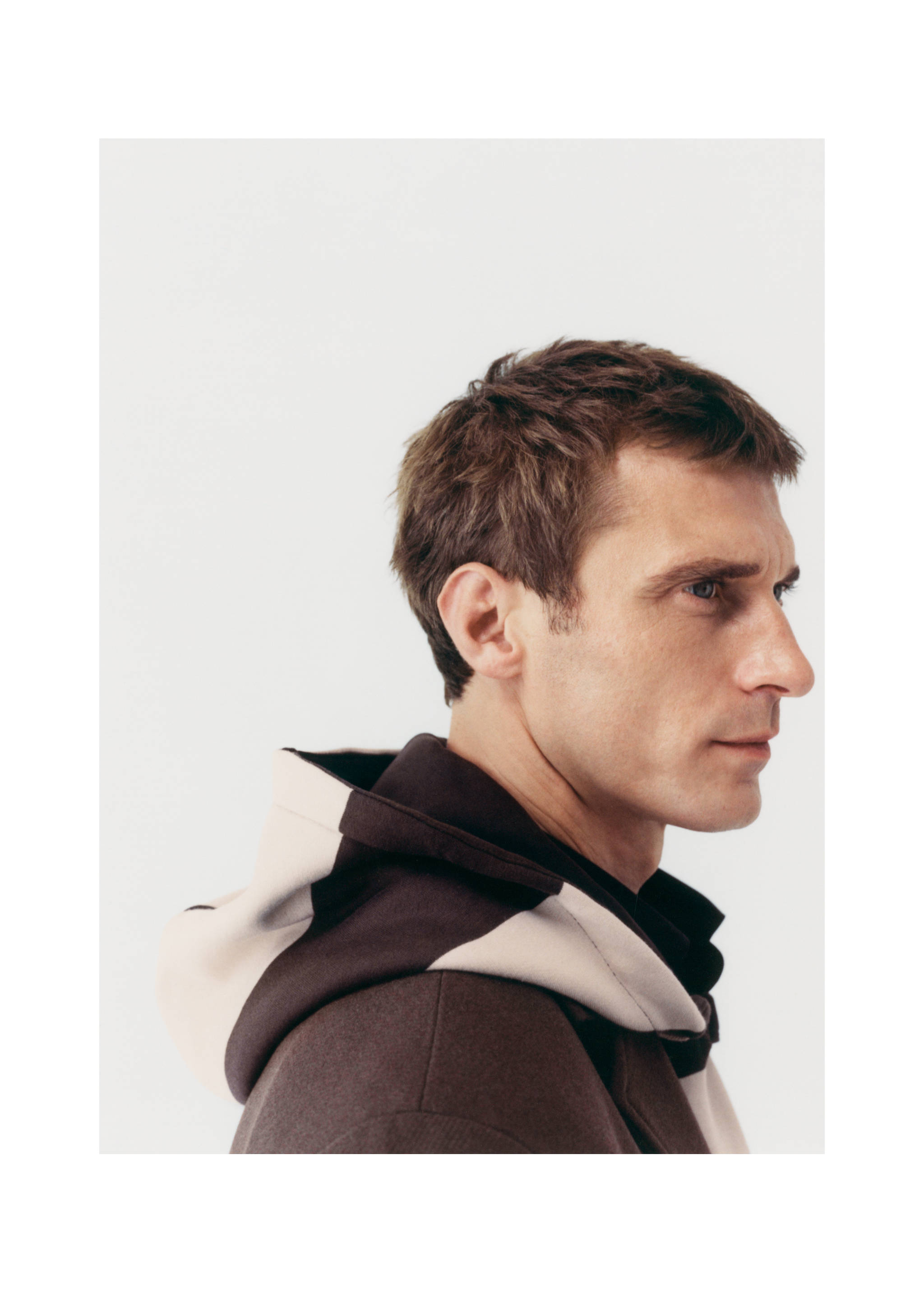 Striped hooded sweatshirt - Details of the article 3, Chocolate. Ref: 77025977-00.