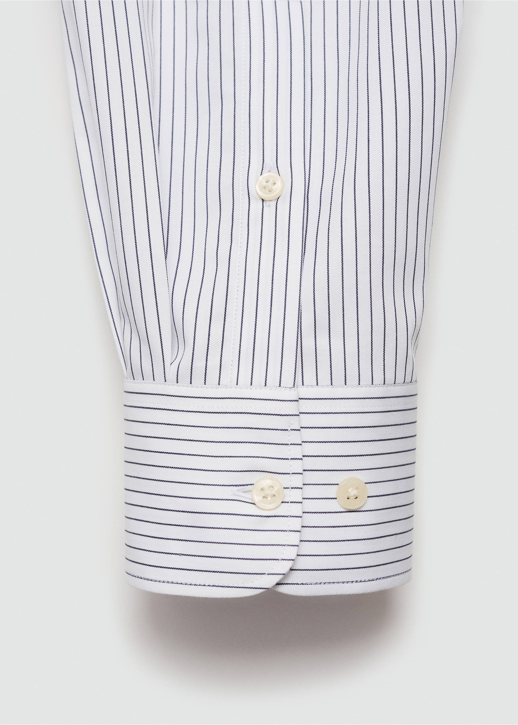 Slim fit striped cotton shirt - Details of the article 0, White. Ref: 77025981-00.