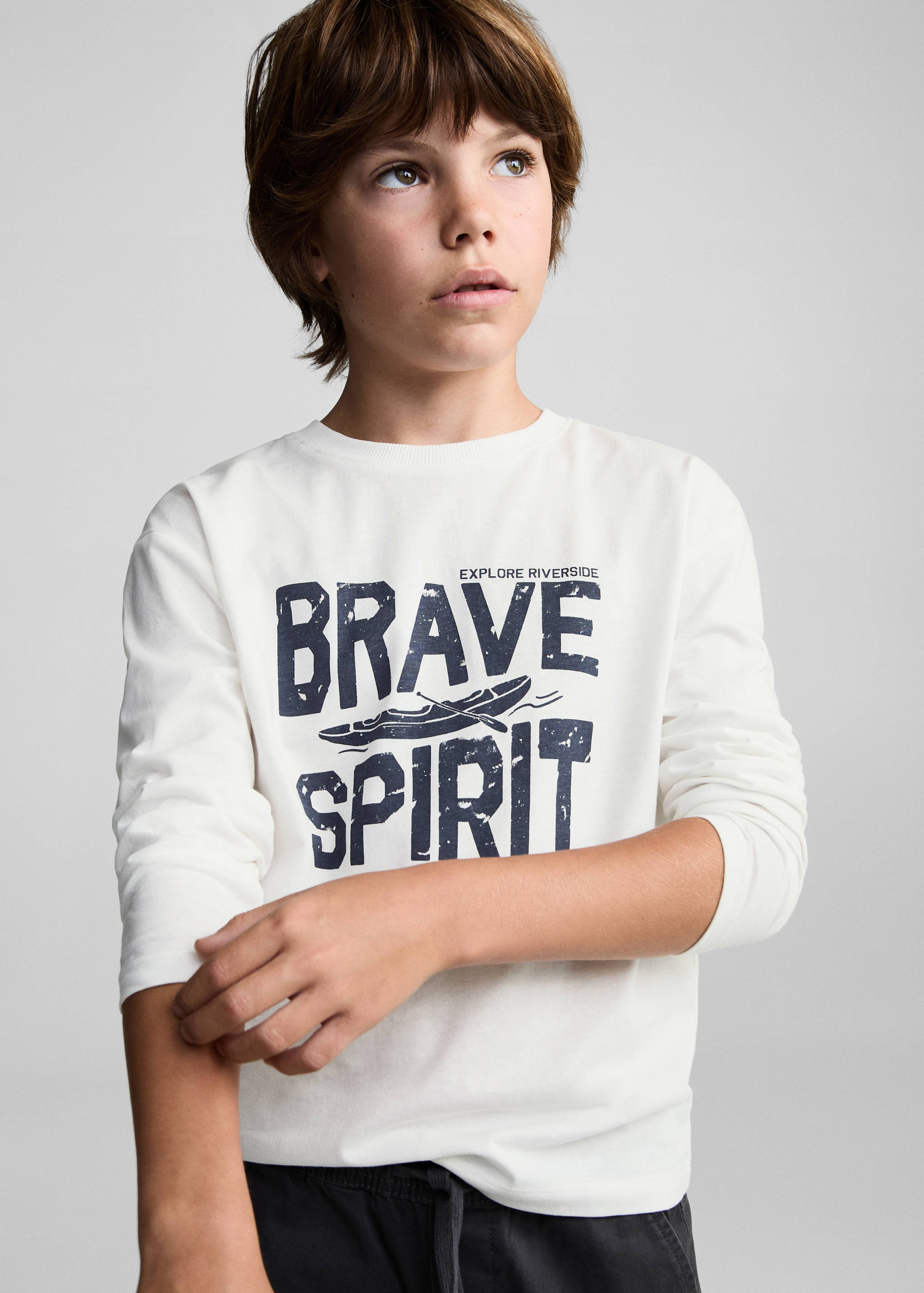 Printed cotton-blend t-shirt - Medium plane