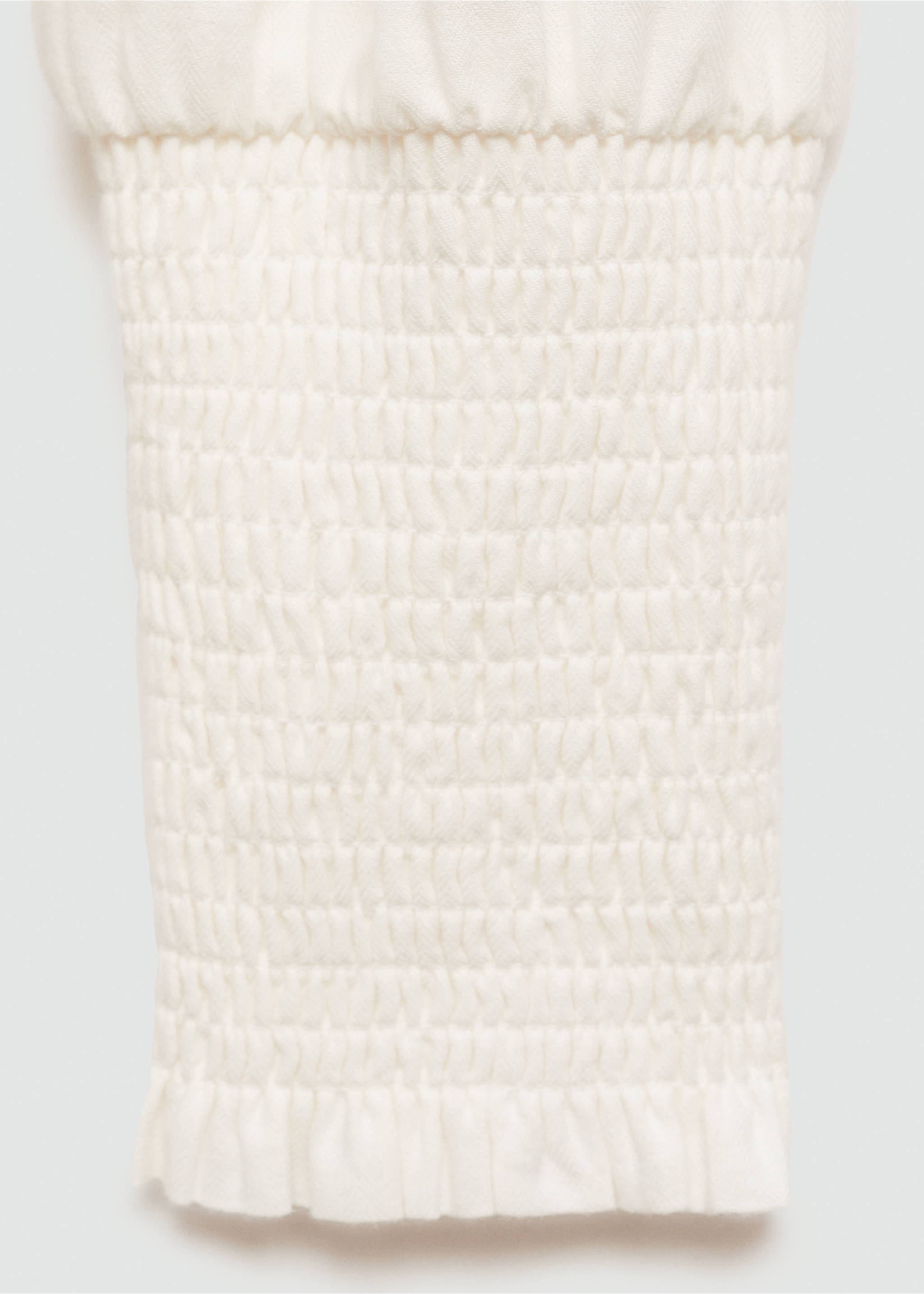 Ruched blouse with ruffles - Details of the article 0, Off White. Ref: 77025989-00.