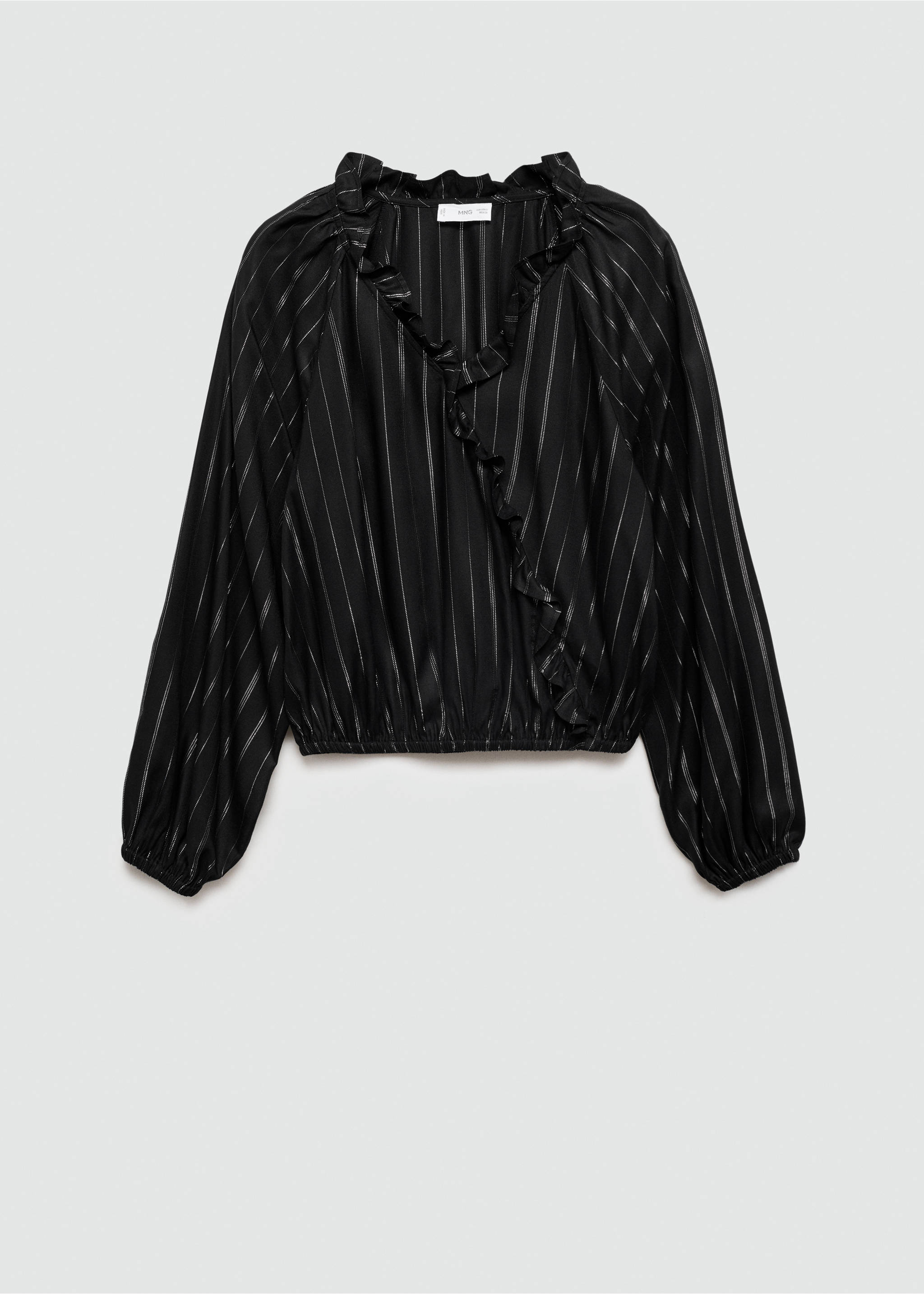 Striped lurex blouse - Article without model, Black. Ref: 77026002-00.