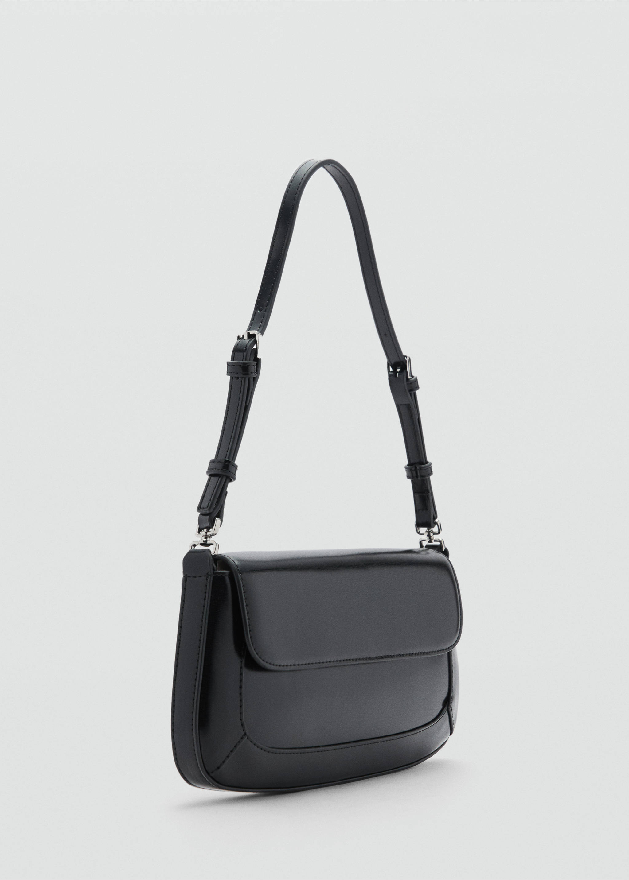 Shoulder bag with strap - Medium plane, Black. Ref: 77026003-00.