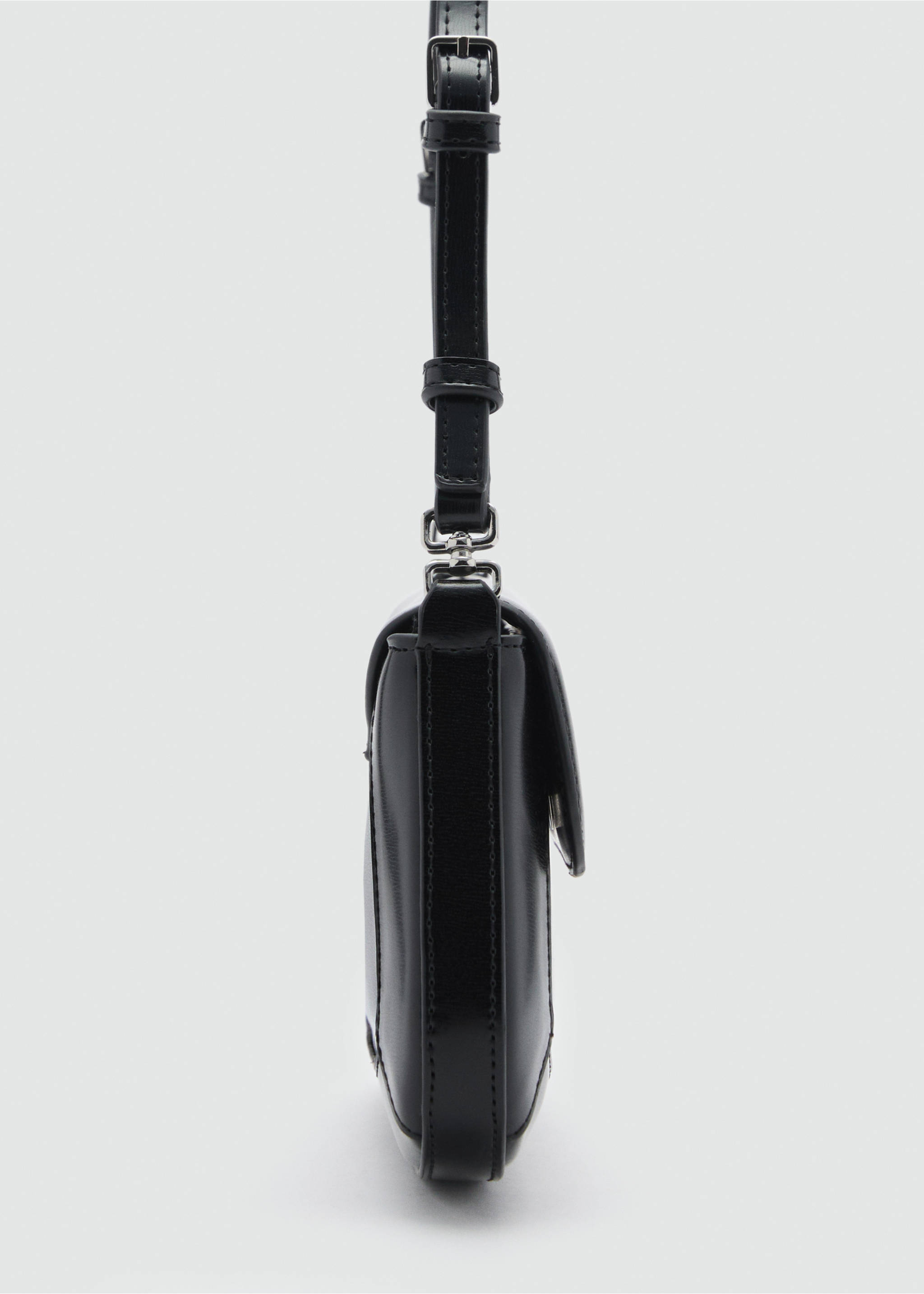 Shoulder bag with strap - Details of the article 1, Black. Ref: 77026003-00.