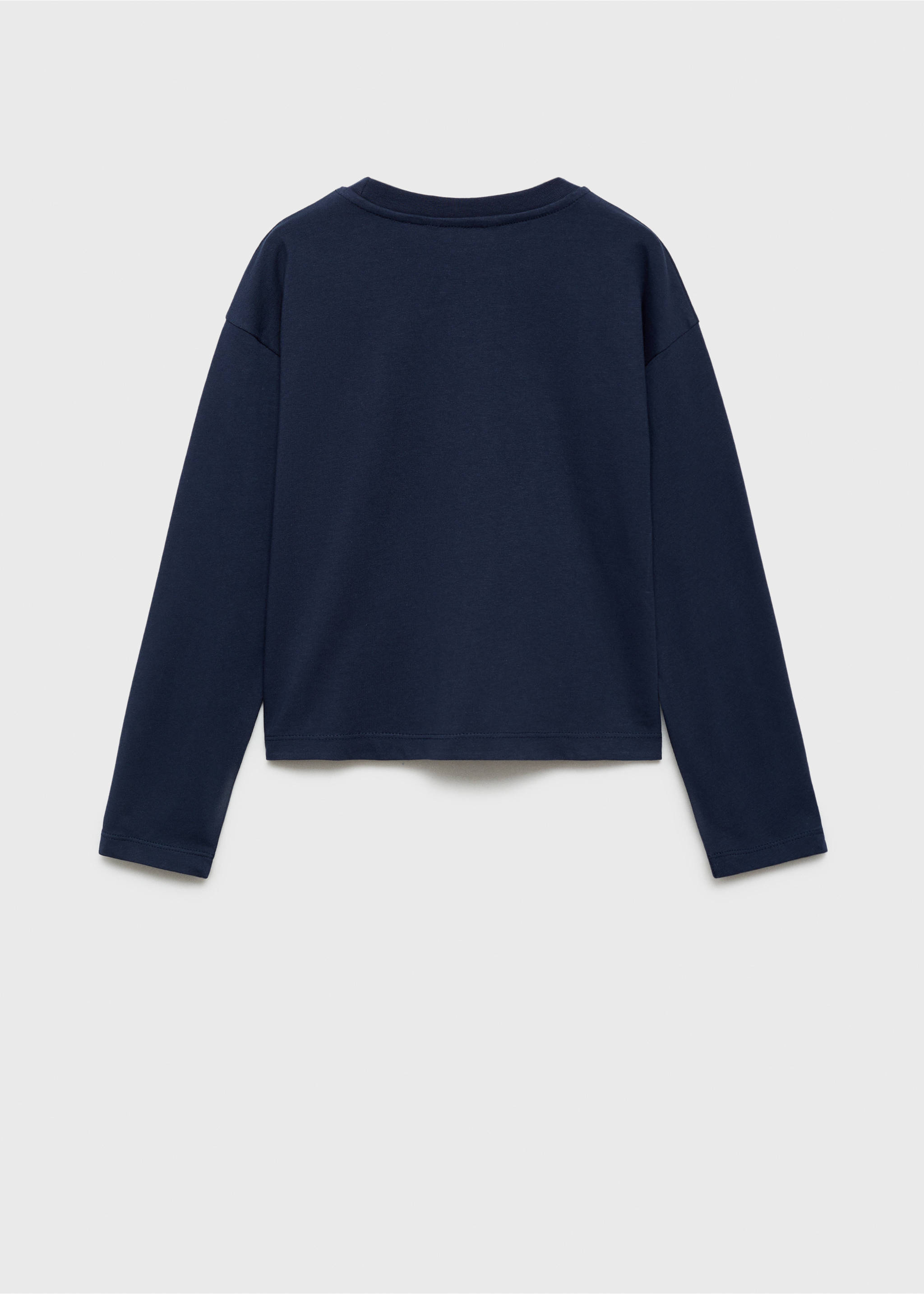 Embossed detail t-shirt - Reverse of the article, Dark Navy. Ref: 77026007-00.