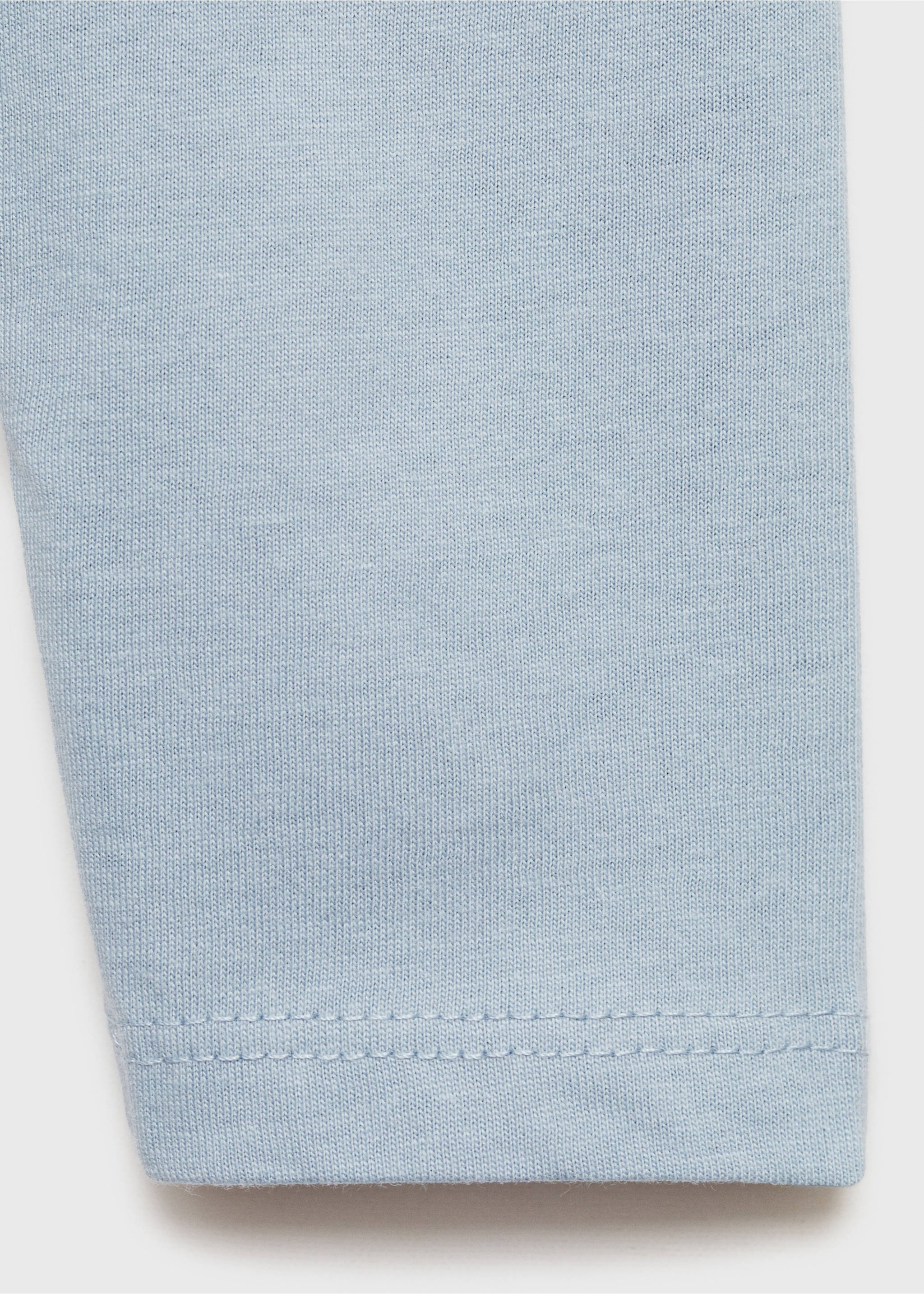 Floral hem T-shirt - Details of the article 0, Blue. Ref: 77026346-00.