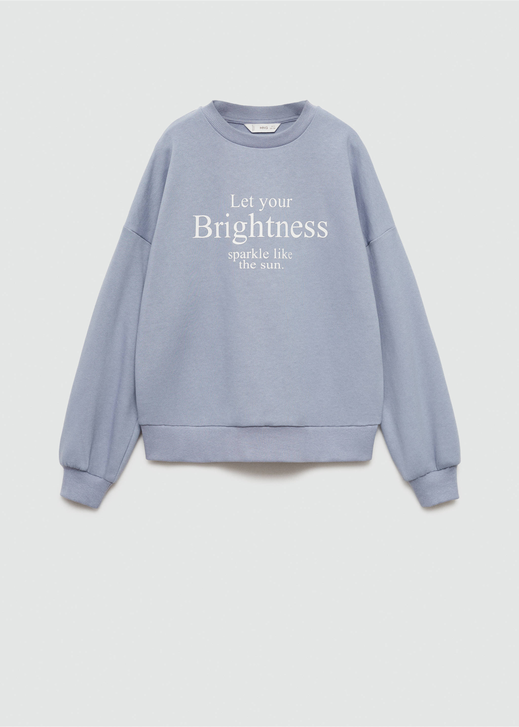 Printed cotton sweatshirt - Article without model, Sky Blue. Ref: 77026348-00.