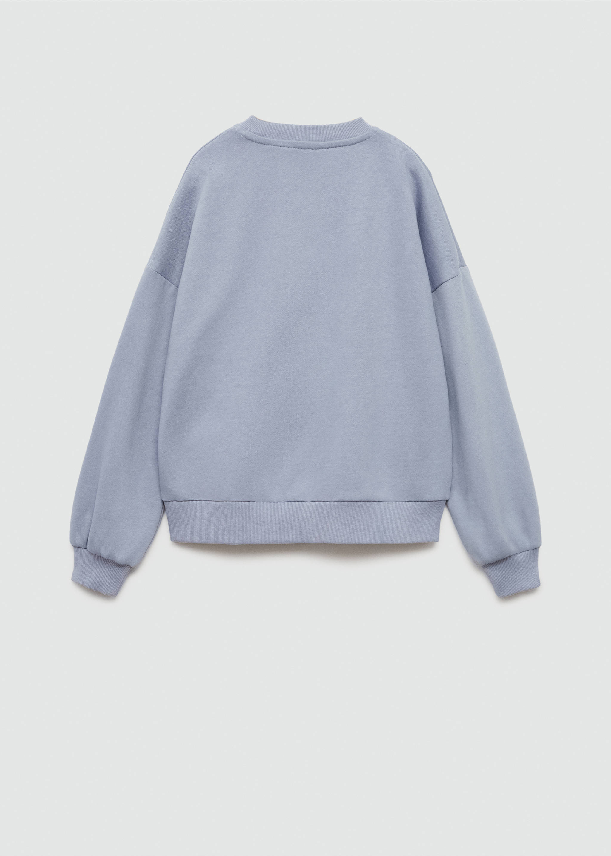 Printed cotton sweatshirt - Reverse of the article, Sky Blue. Ref: 77026348-00.