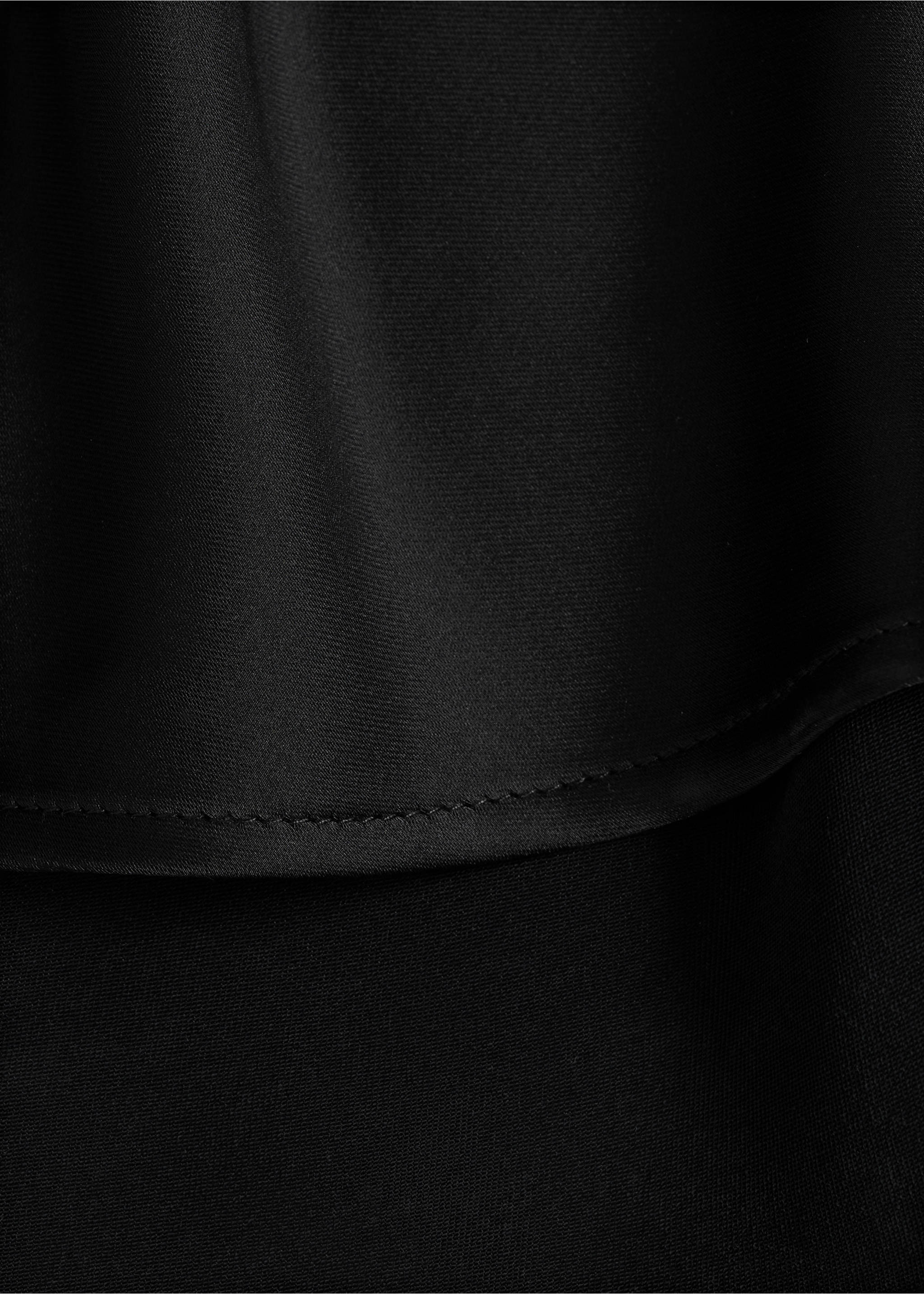 Satin long skirt - Details of the article 0, Black. Ref: 77026351-00.