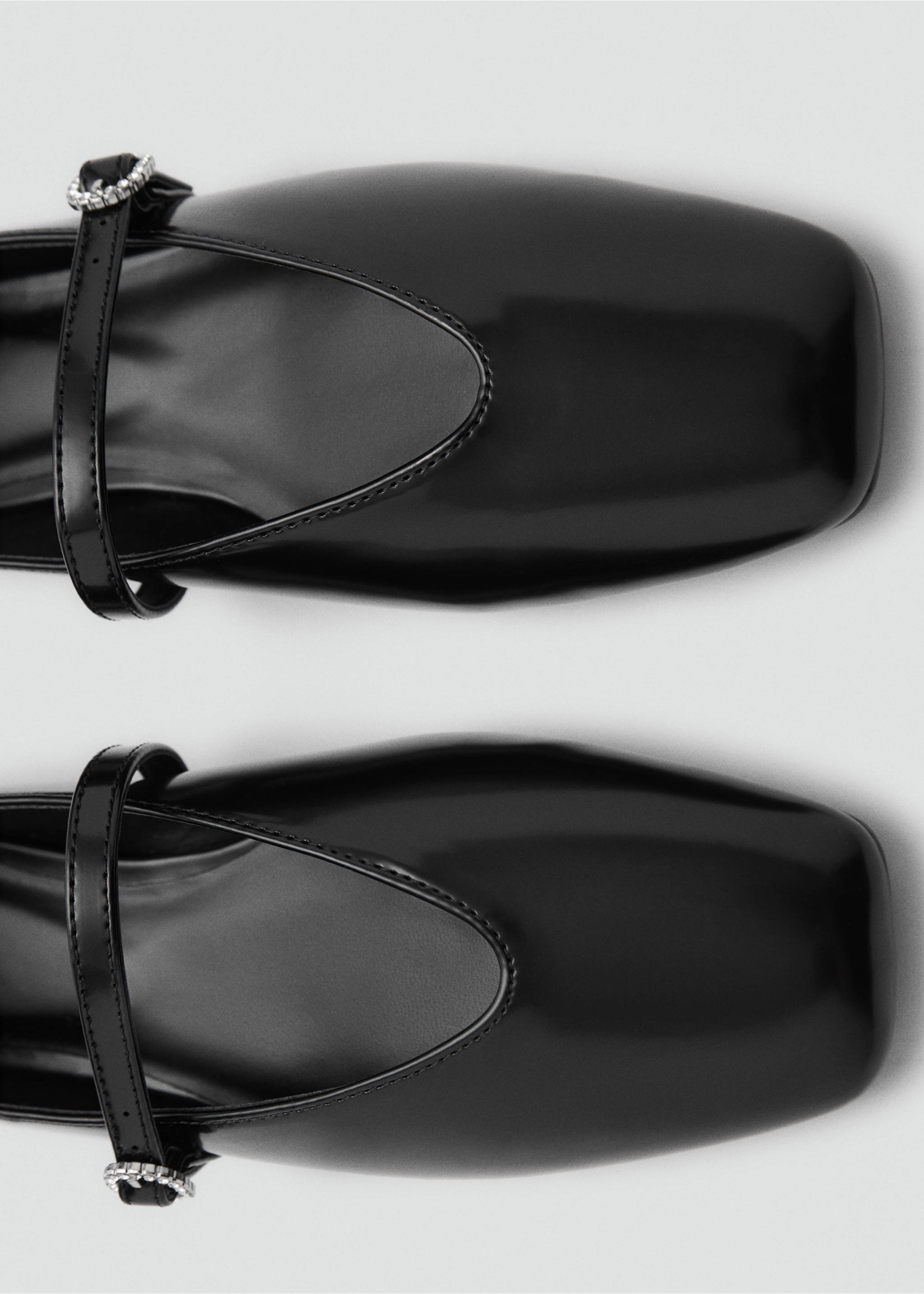 Ballerinas with strap jewel detail - Details of the article 2, Black. Ref: 77026352-00.