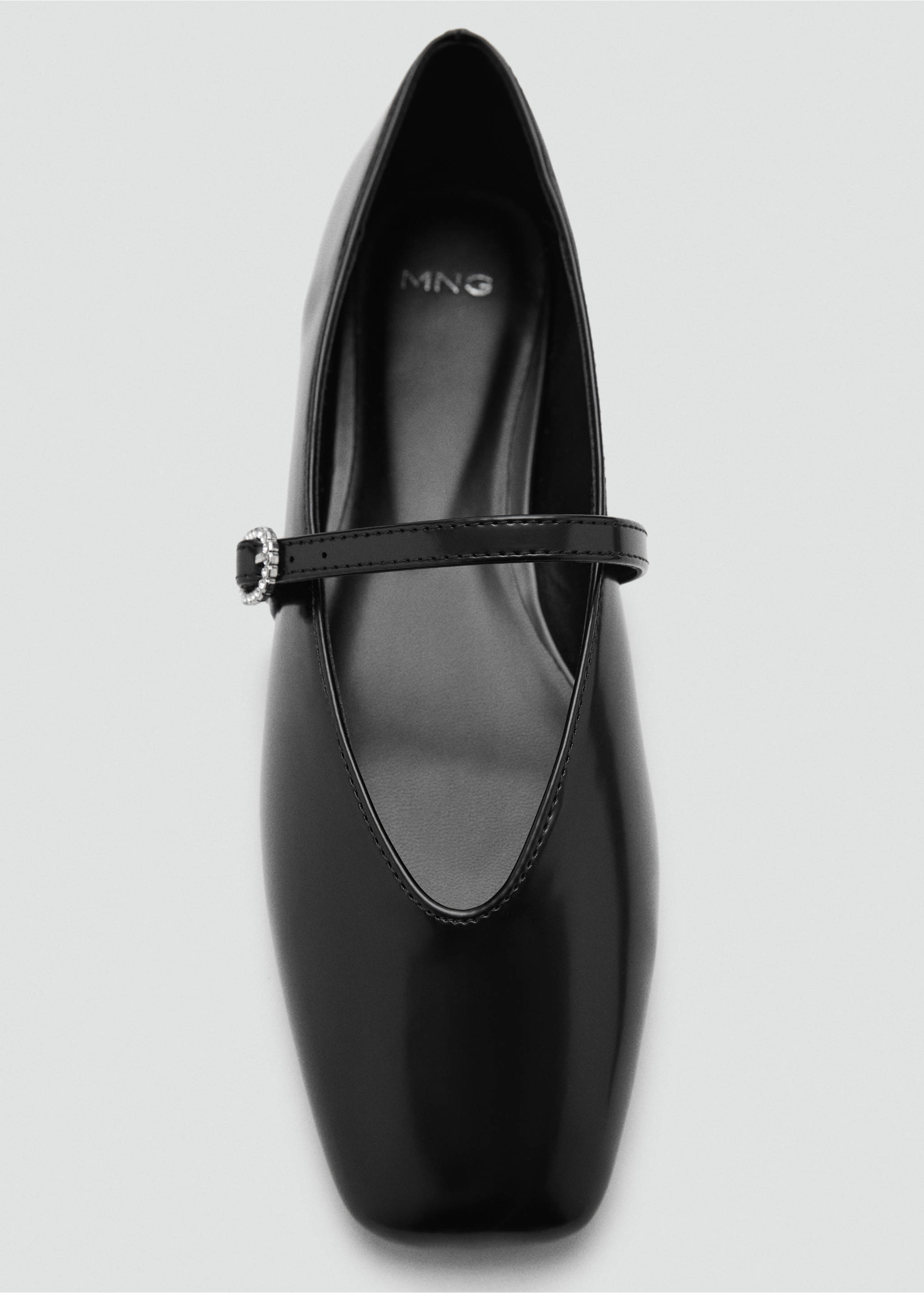 Ballerinas with strap jewel detail - Details of the article 3, Black. Ref: 77026352-00.