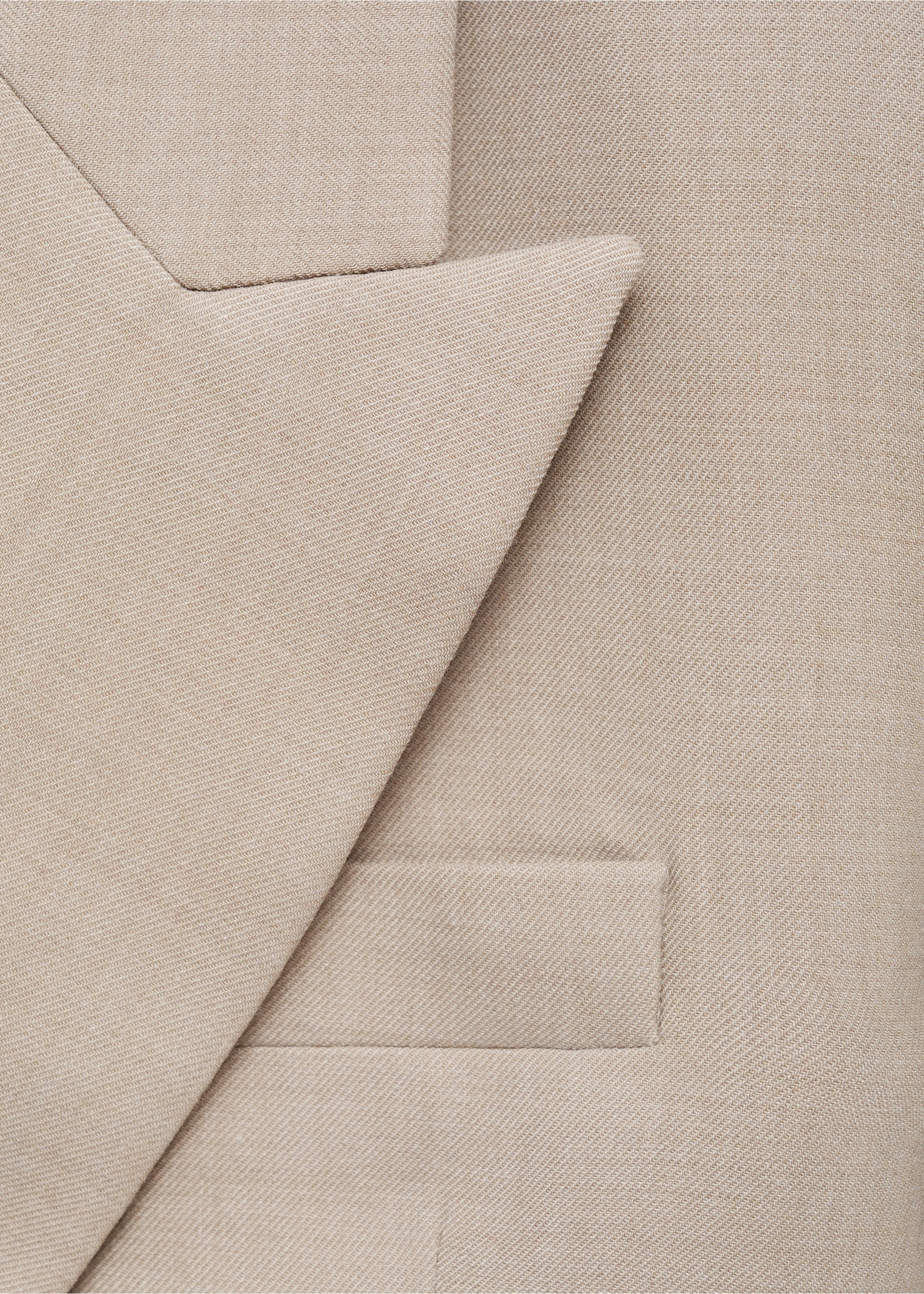 Double-breasted suit blazer - Details of the article 8, Light/Pastel Grey. Ref: 77026357-00.