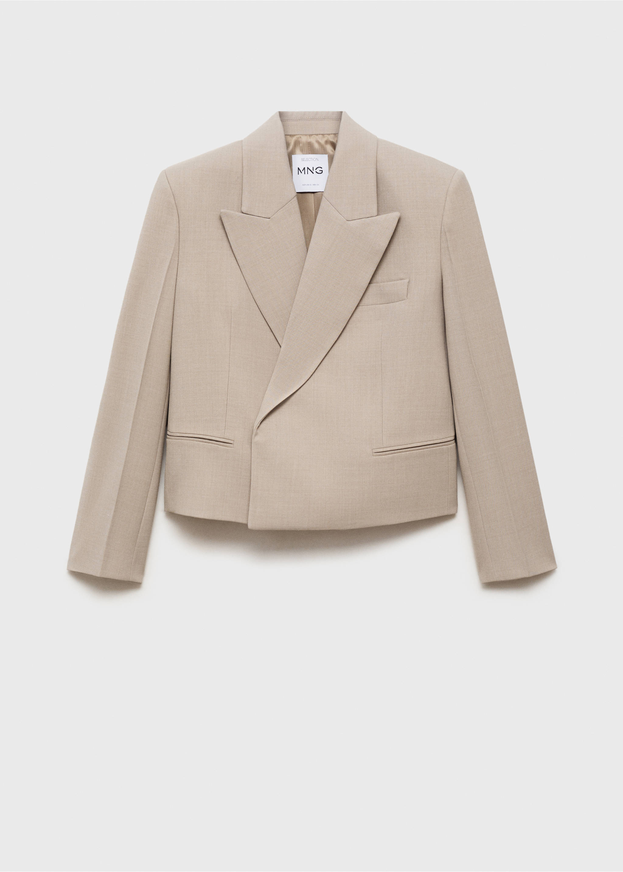 Double-breasted suit blazer - Article without model, Light/Pastel Grey. Ref: 77026357-00.