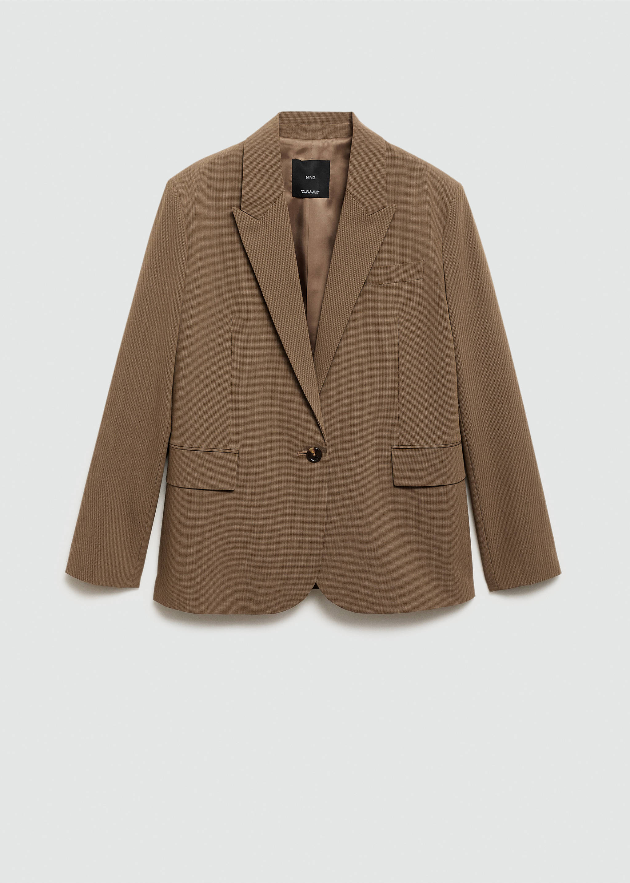 Micro-houndstooth suit jacket - Article without model, Brown. Ref: 77026726-00.