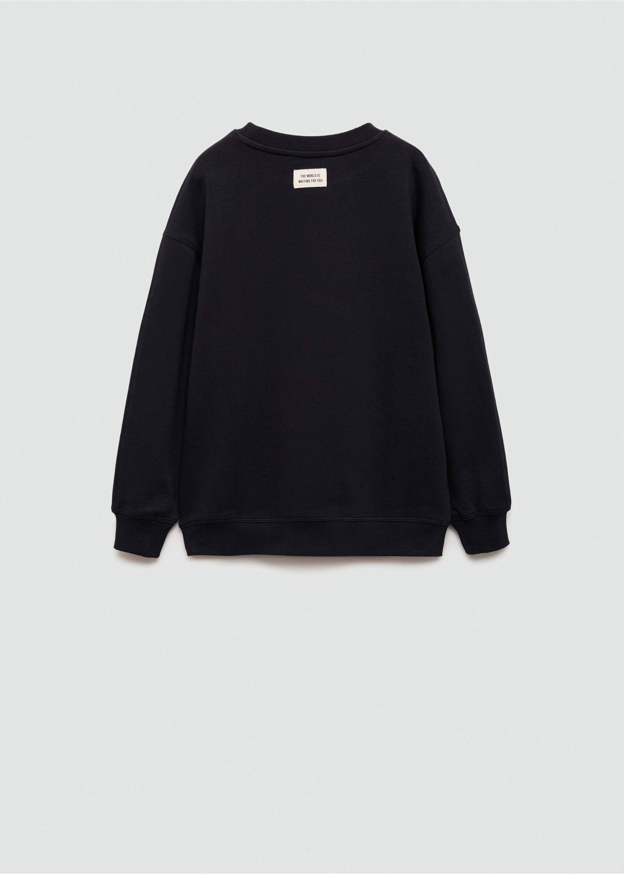 Texture detail print sweatshirt - Reverse of the article, Black. Ref: 77026729-00.