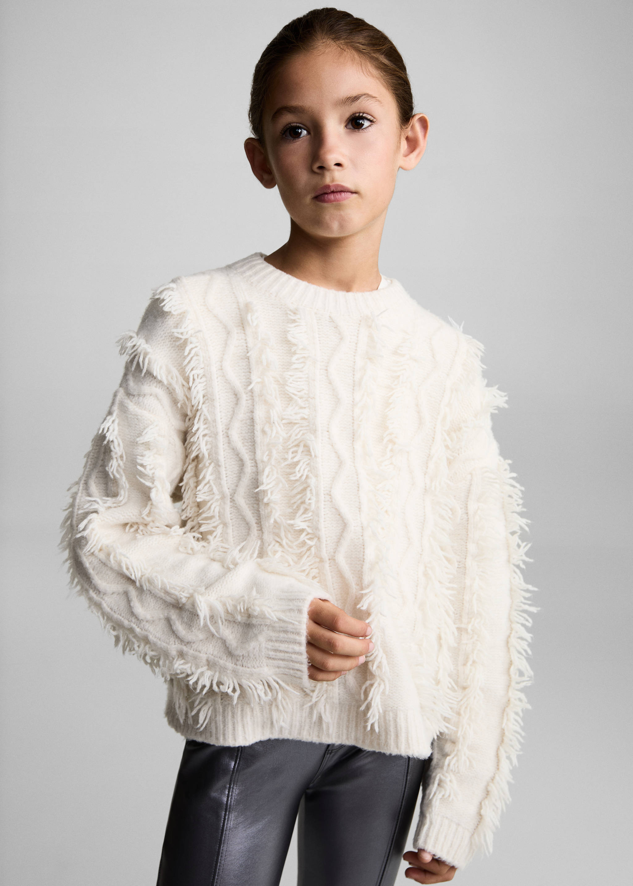 Pantalón recto metalizado - Plano medio