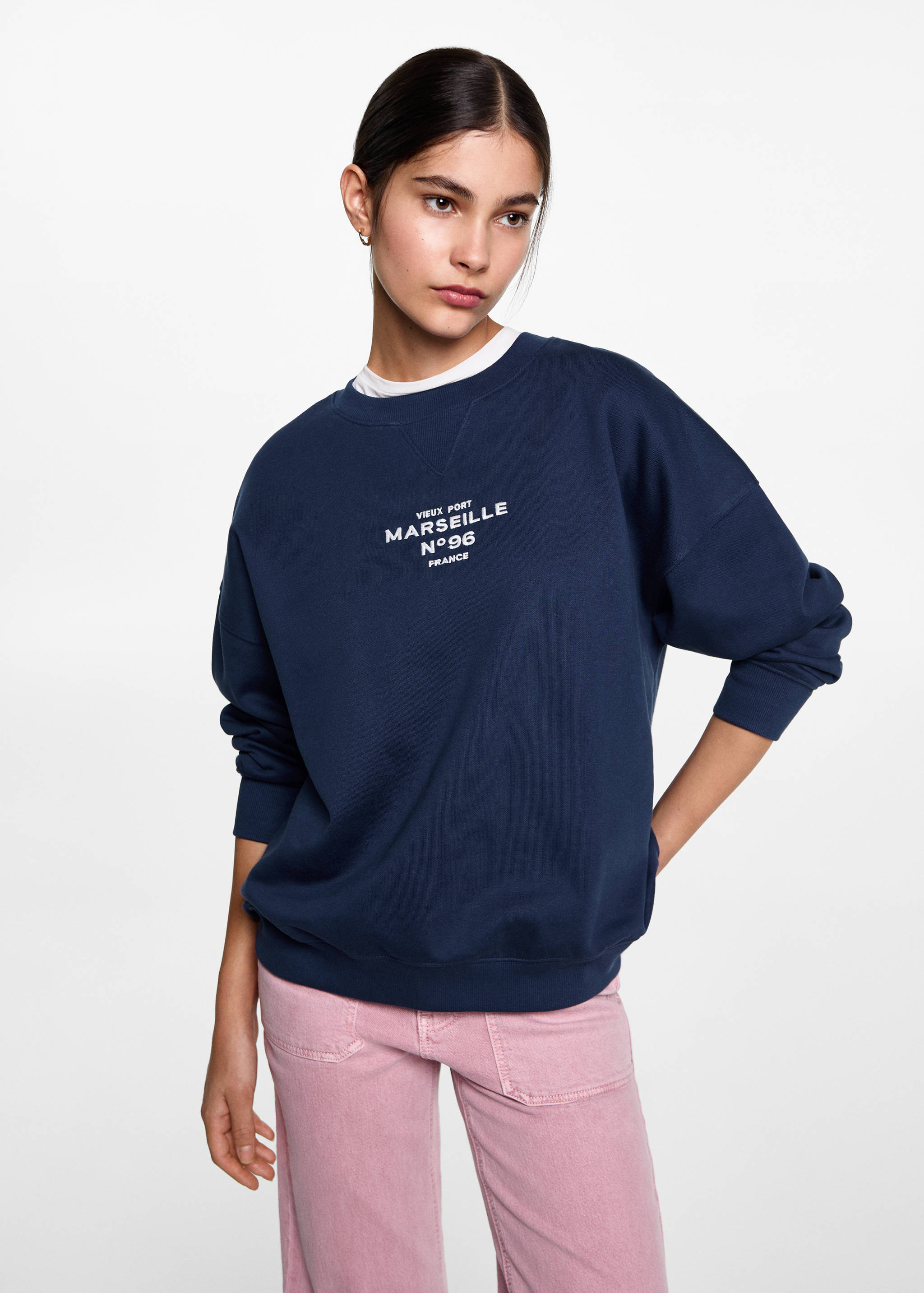 Sweat-shirt coton imprimé - Plan moyen