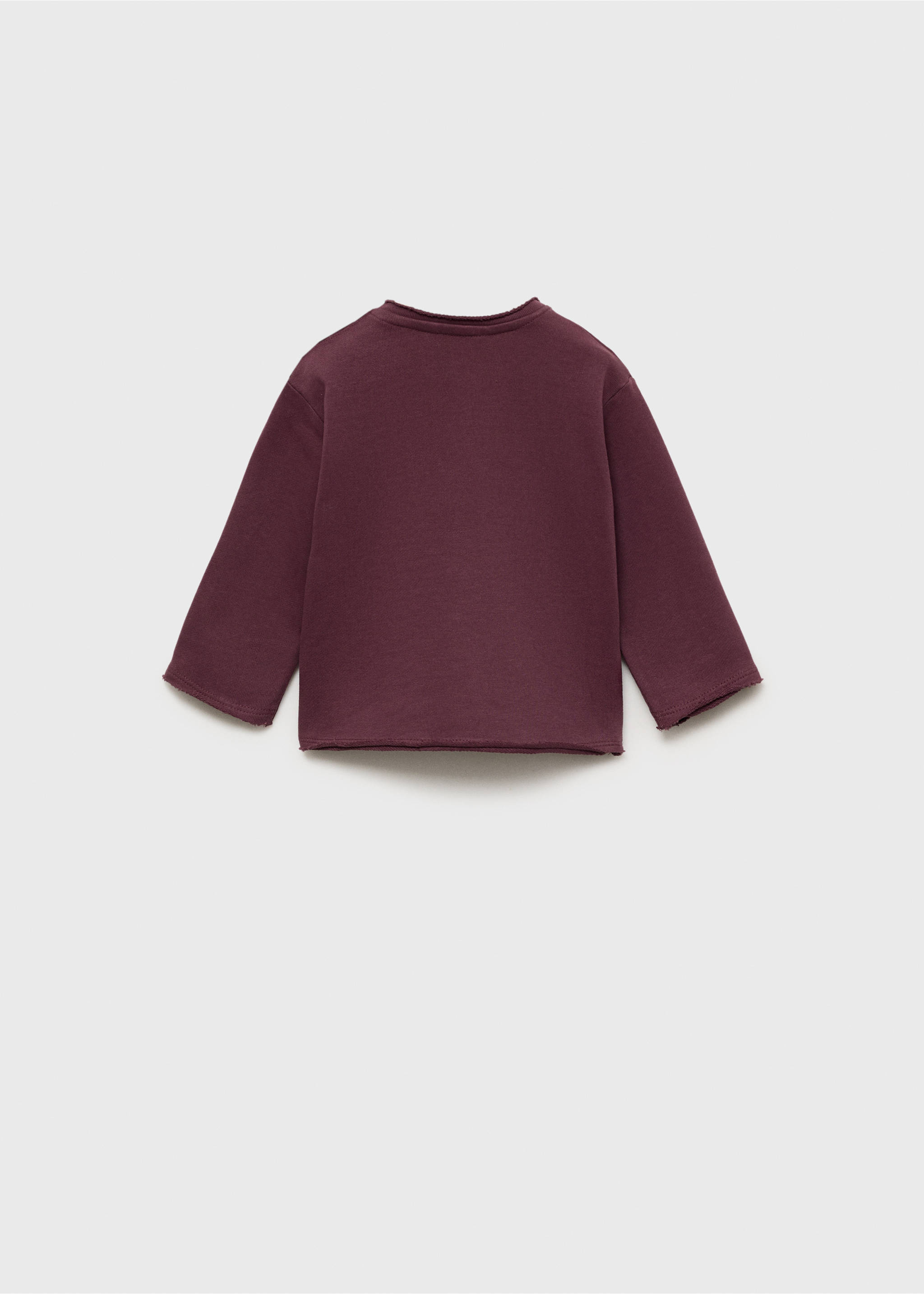 Pocket cotton sweatshirt - Reverse of the article, Burgundy. Ref: 77026738-00.