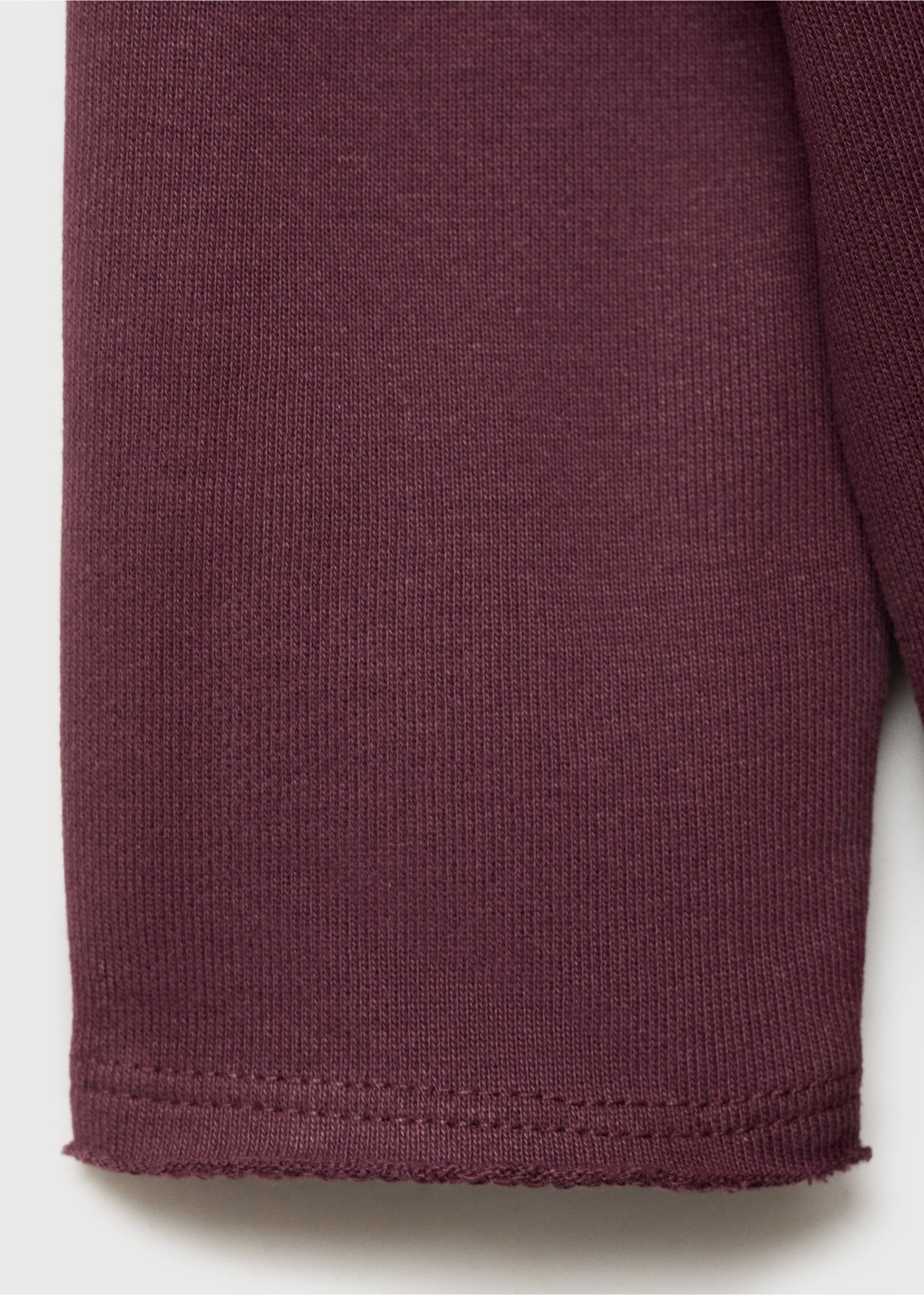 Pocket cotton sweatshirt - Details of the article 0, Burgundy. Ref: 77026738-00.