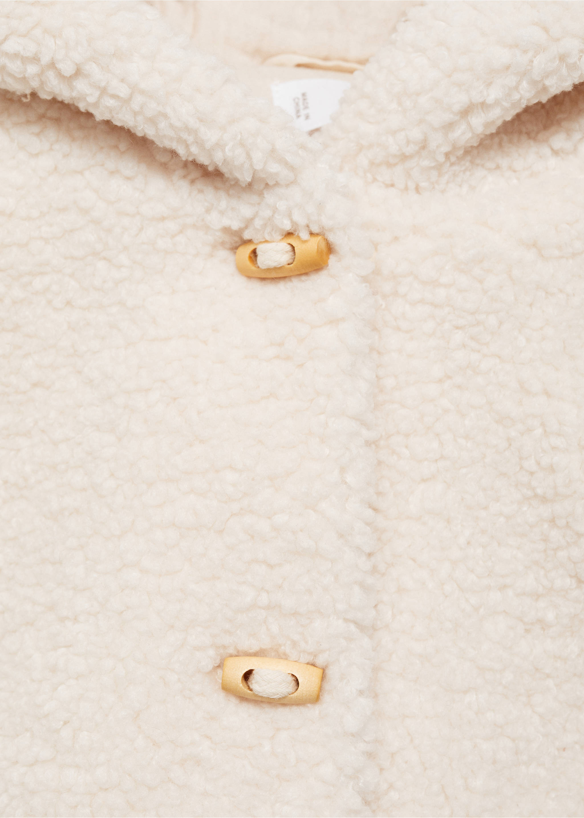 Shearling-effect hooded coat - Details of the article 8, Off White. Ref: 77026740-00.