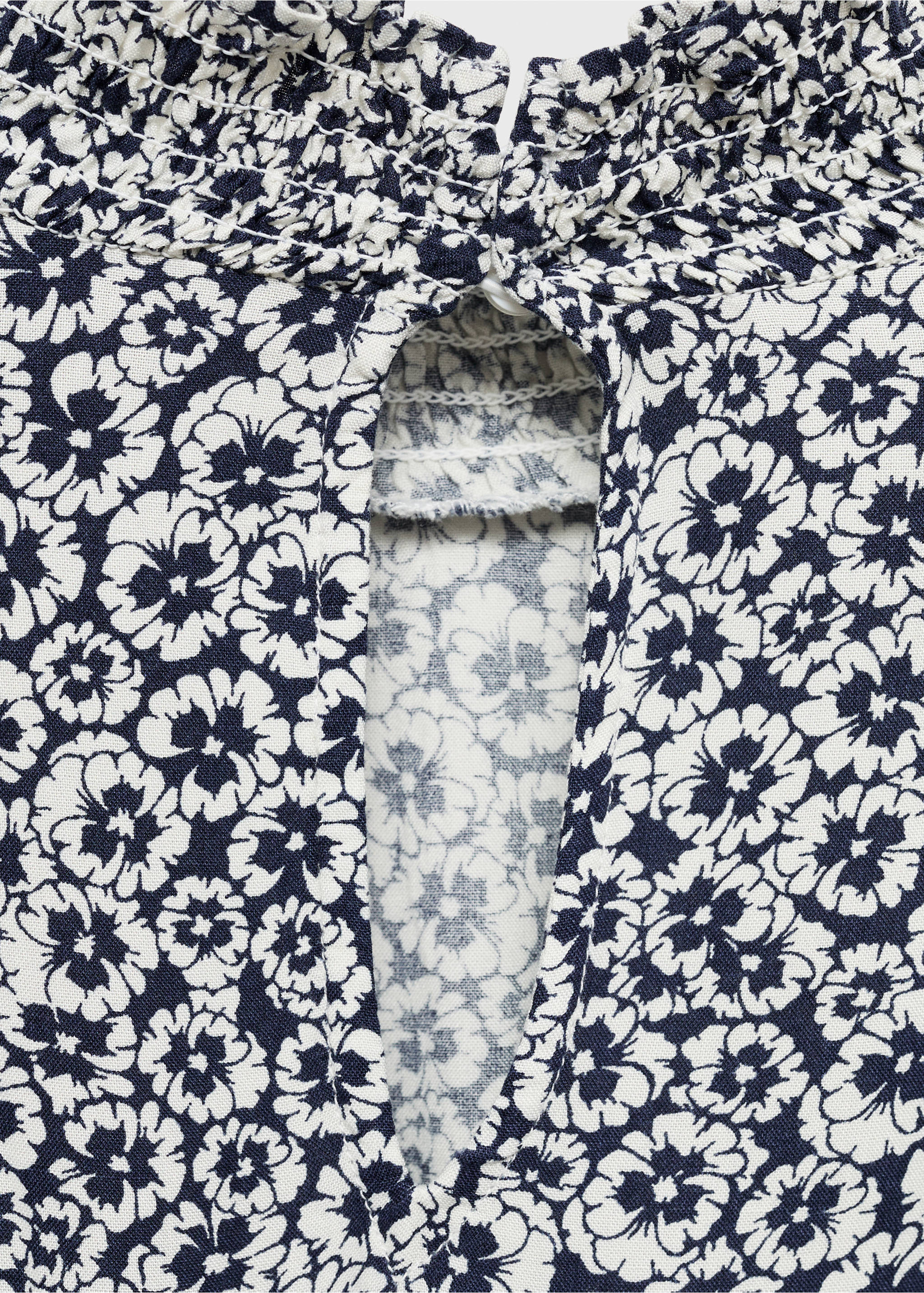 Vestido estampado floral volantes - Detalle del artículo 0, Azul marino oscuro. Ref: 77026741-00.