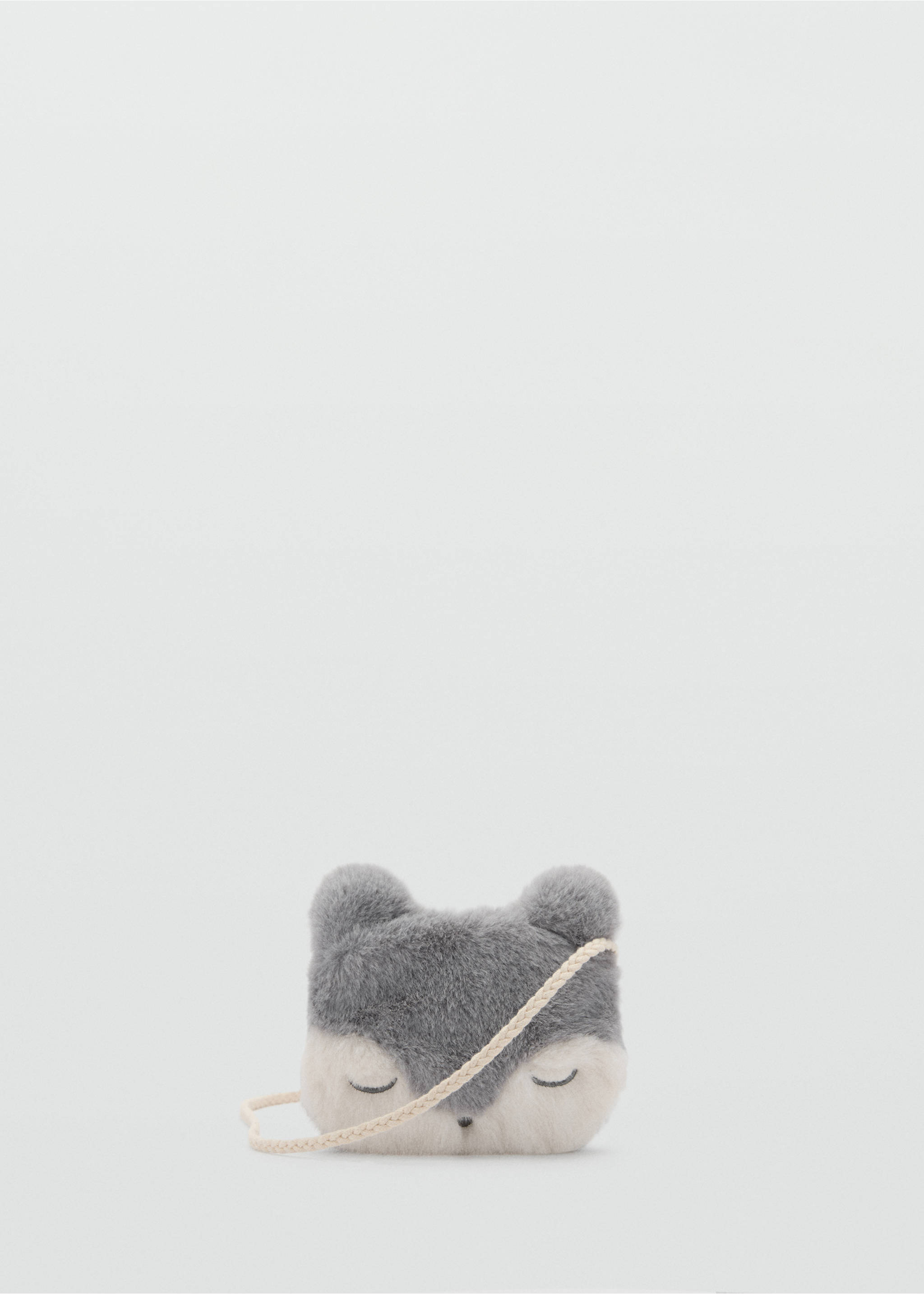 Fur-effect shoulder bag - Article without model, Grey. Ref: 77026749-00.