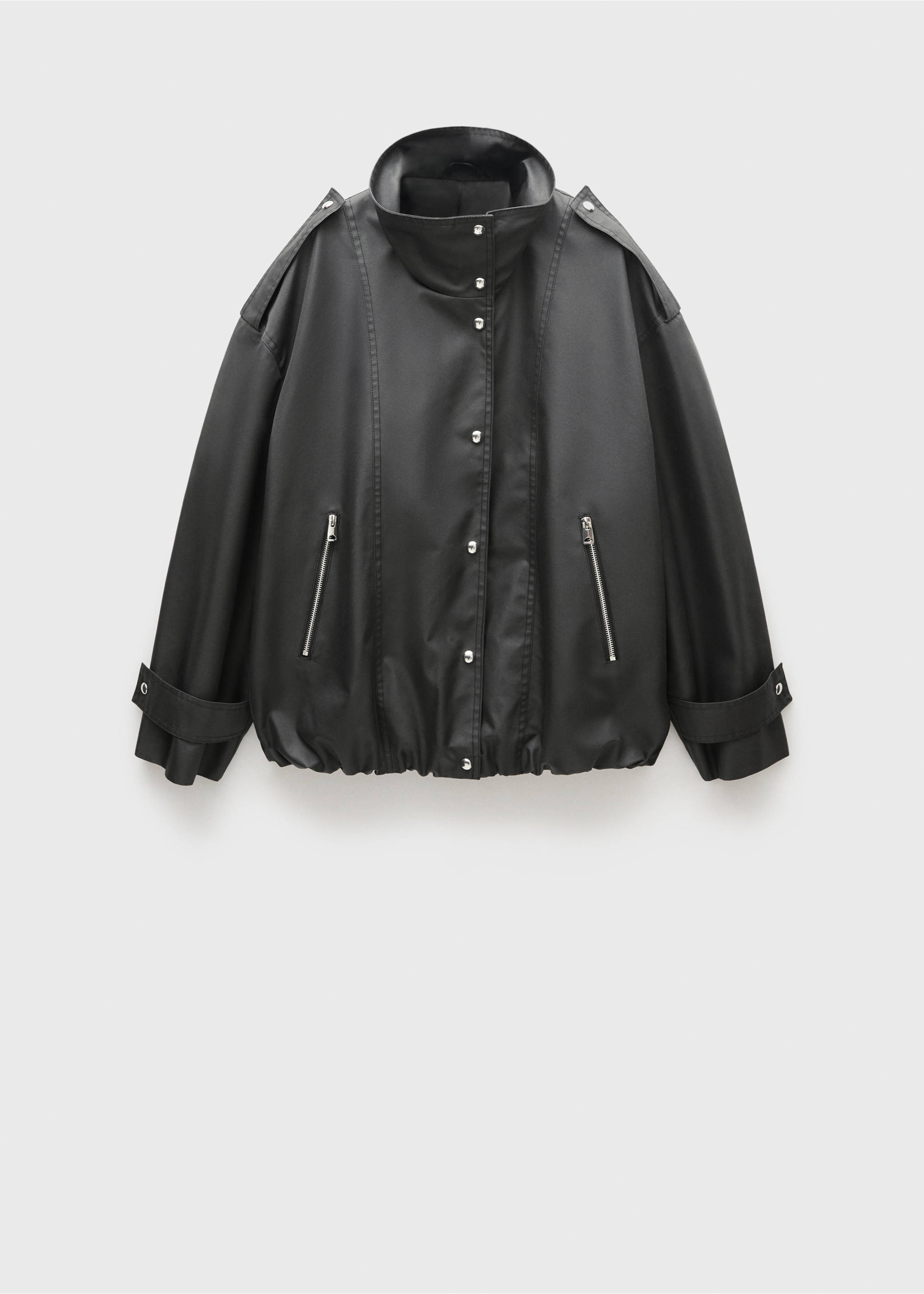 Oversized button-down parka - Article without model, Black. Ref: 77026752-00.