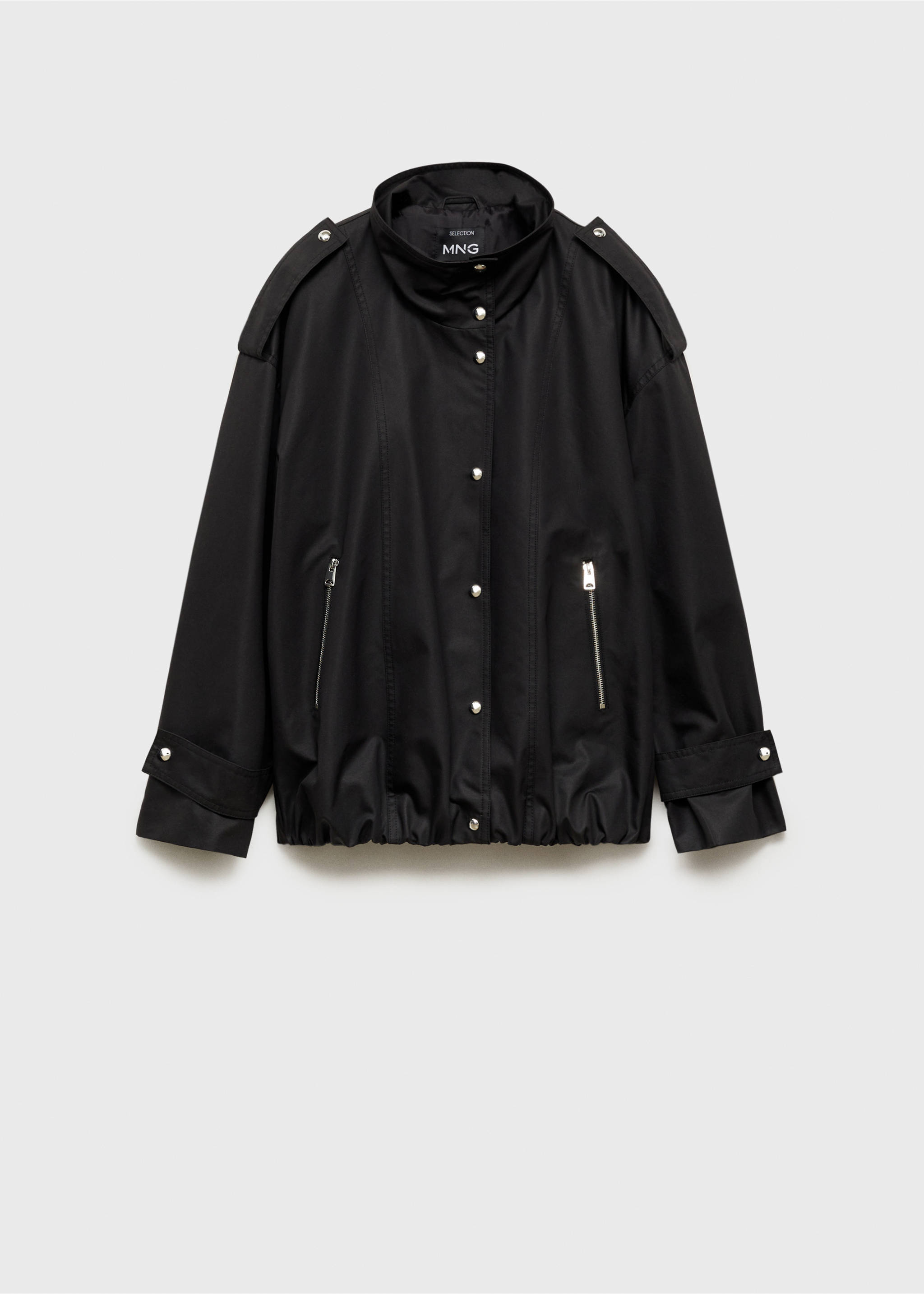 Oversized button-down parka - Article without model, Black. Ref: 77026752-00.
