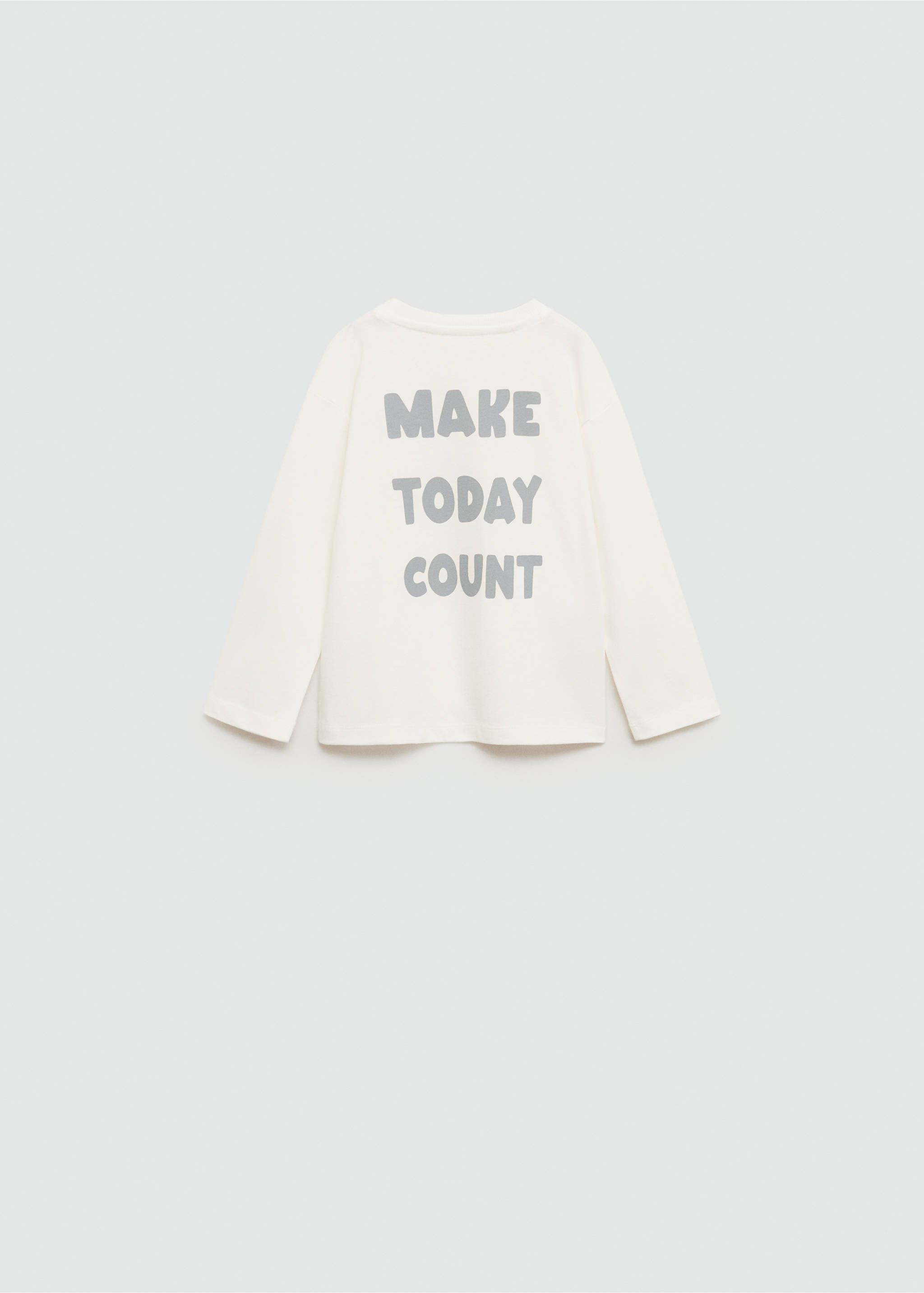Langärmliges Print-T-Shirt - Rückseite des Artikels, Cremeweiß. Ref: 77026753-00.
