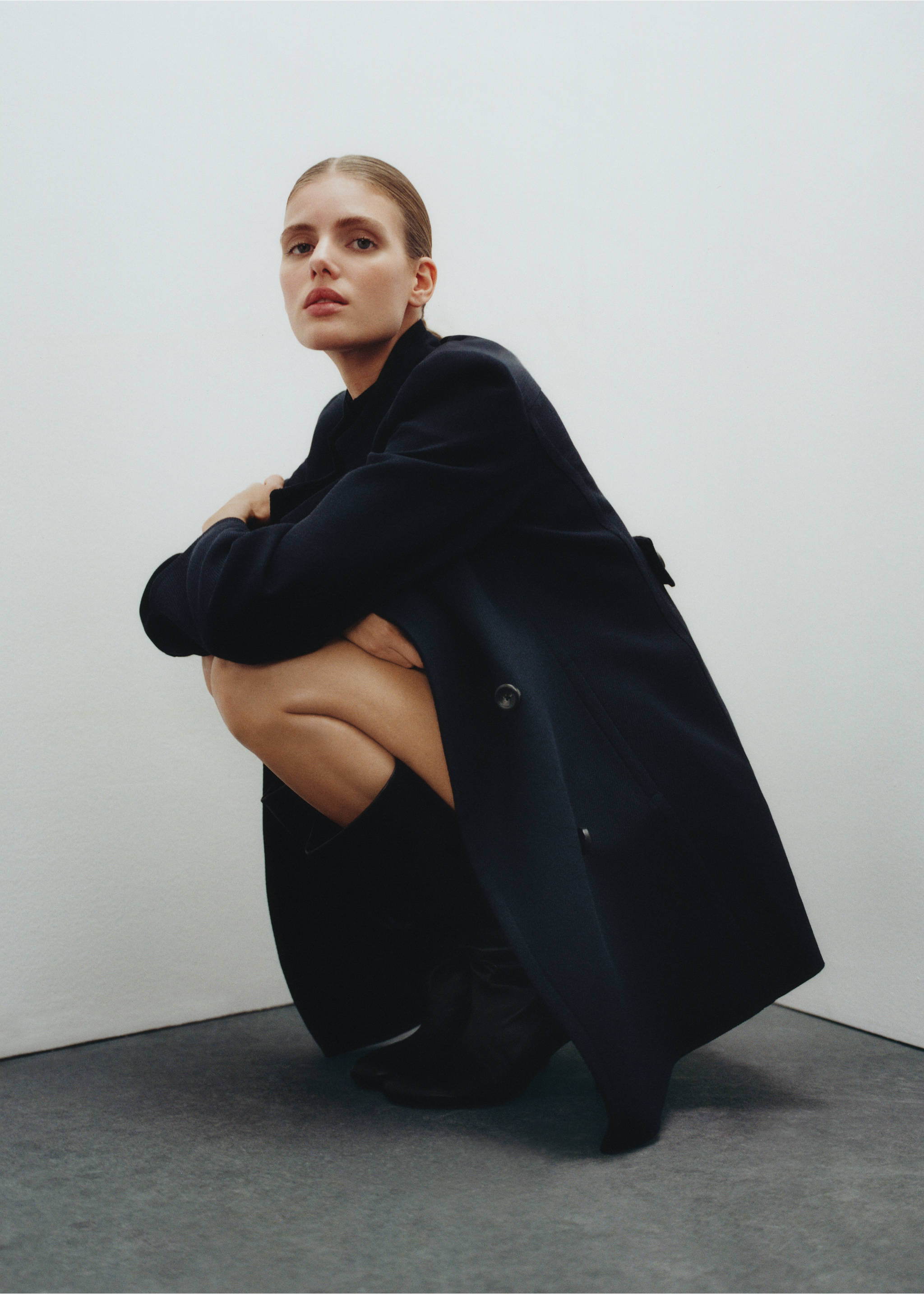 Kabát s dvojřadým zapínáním - Detail zboží 7, Námořnická modrá. Ref: 77026764-00.