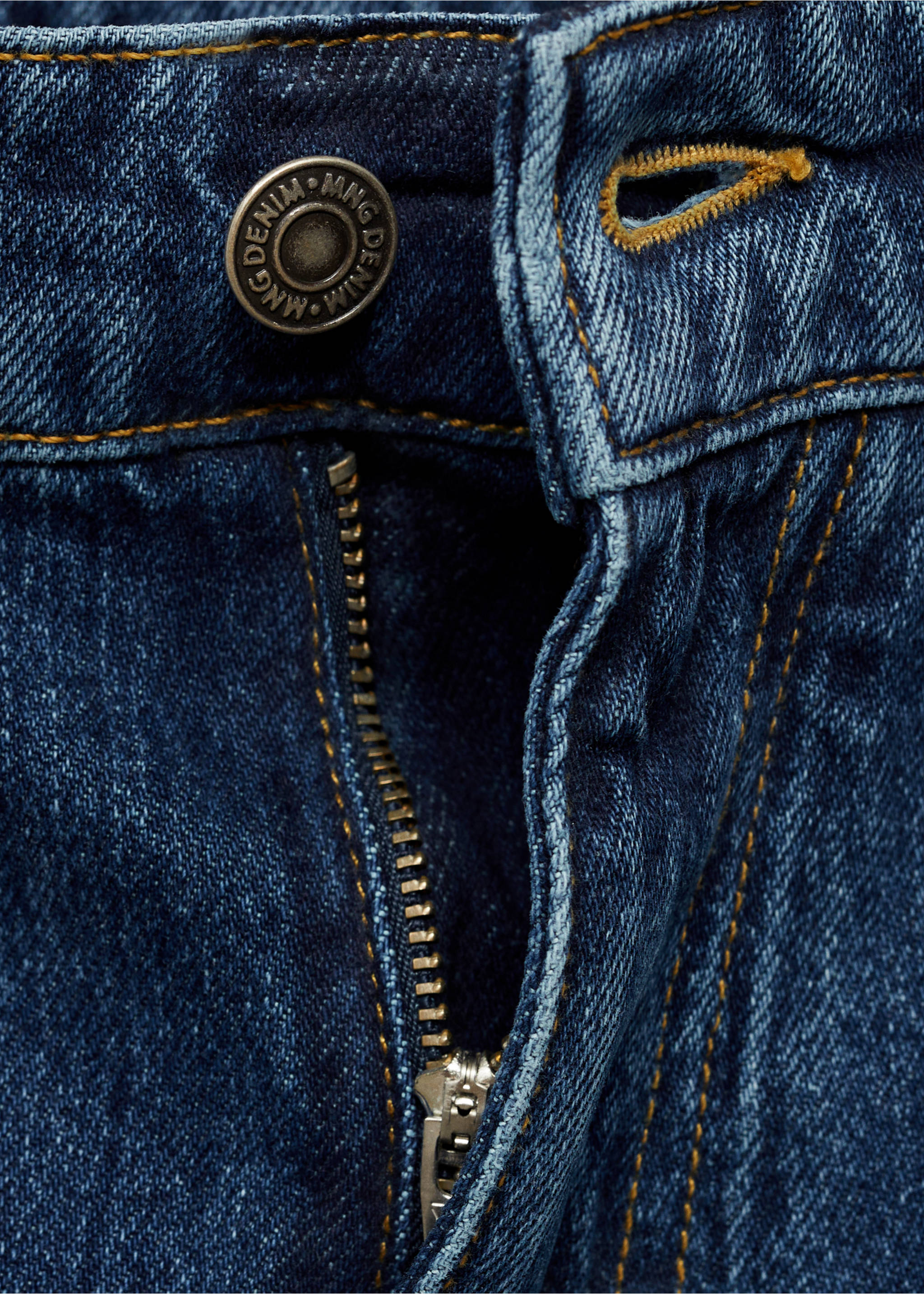 Tapered-fit jeans in dark wash - Details of the article 0, Dark Blue. Ref: 77026766-00.
