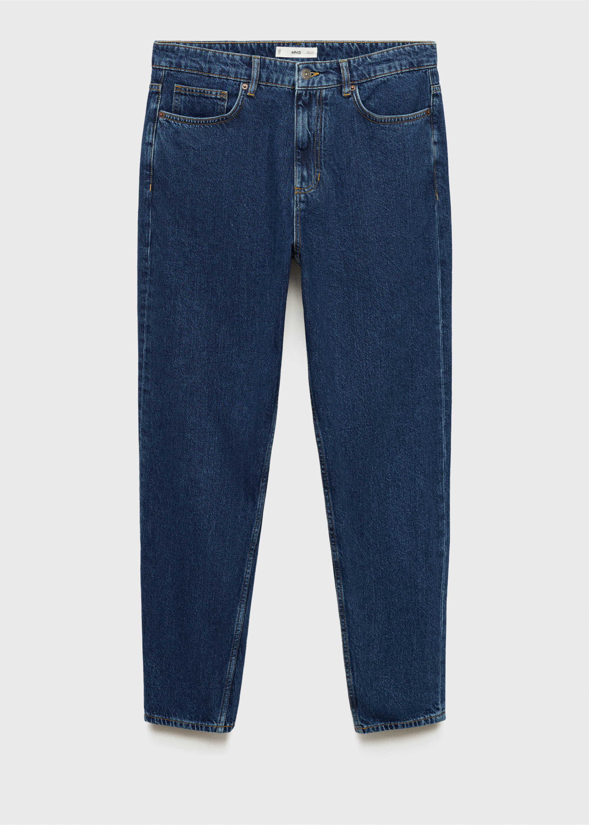 Tapered-fit jeans met donkere wassing - Artikel zonder model, Donkerblauw. Ref: 77026766-00.