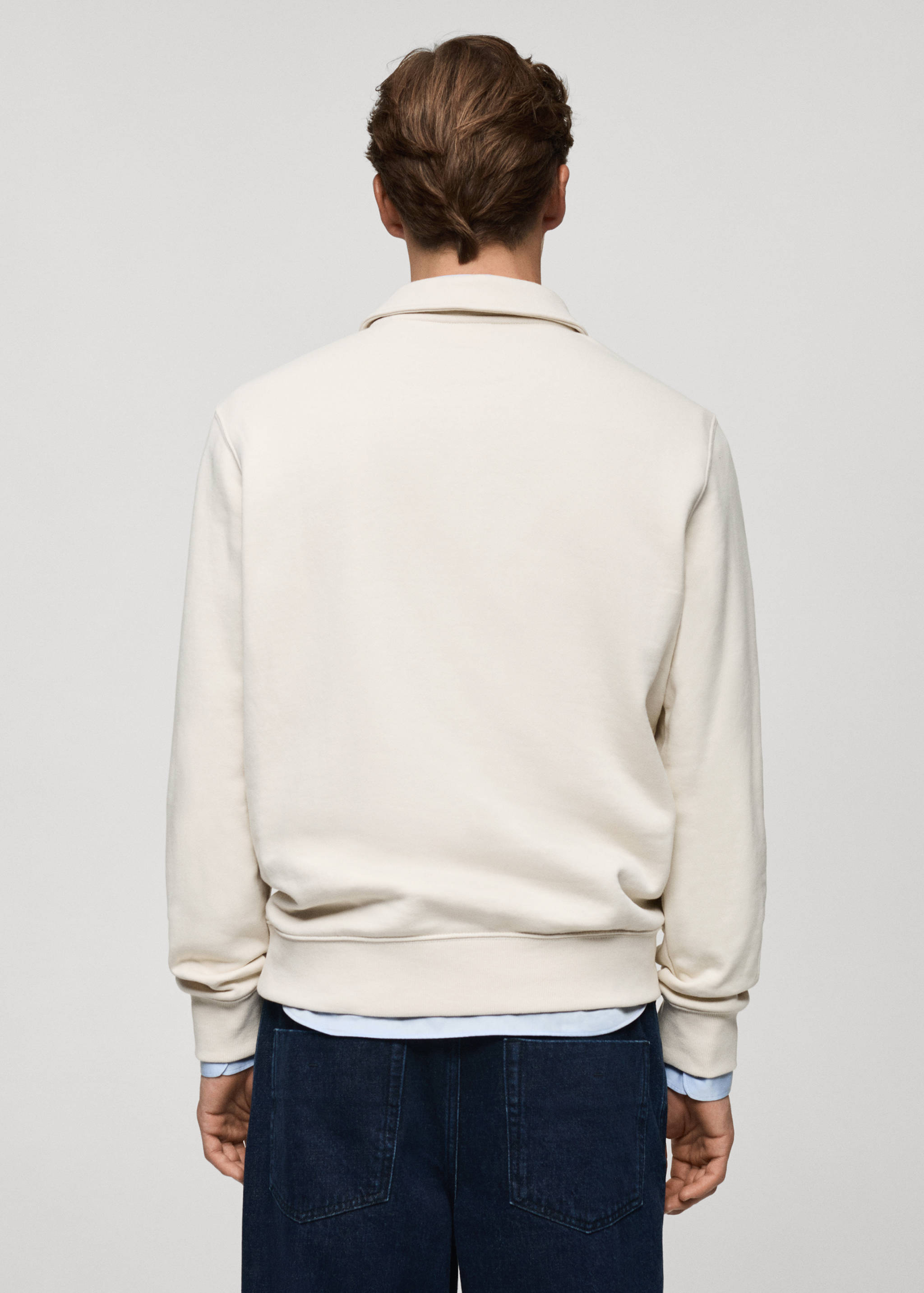 Cotton-blend polo sweatshirt - Reverse of the article