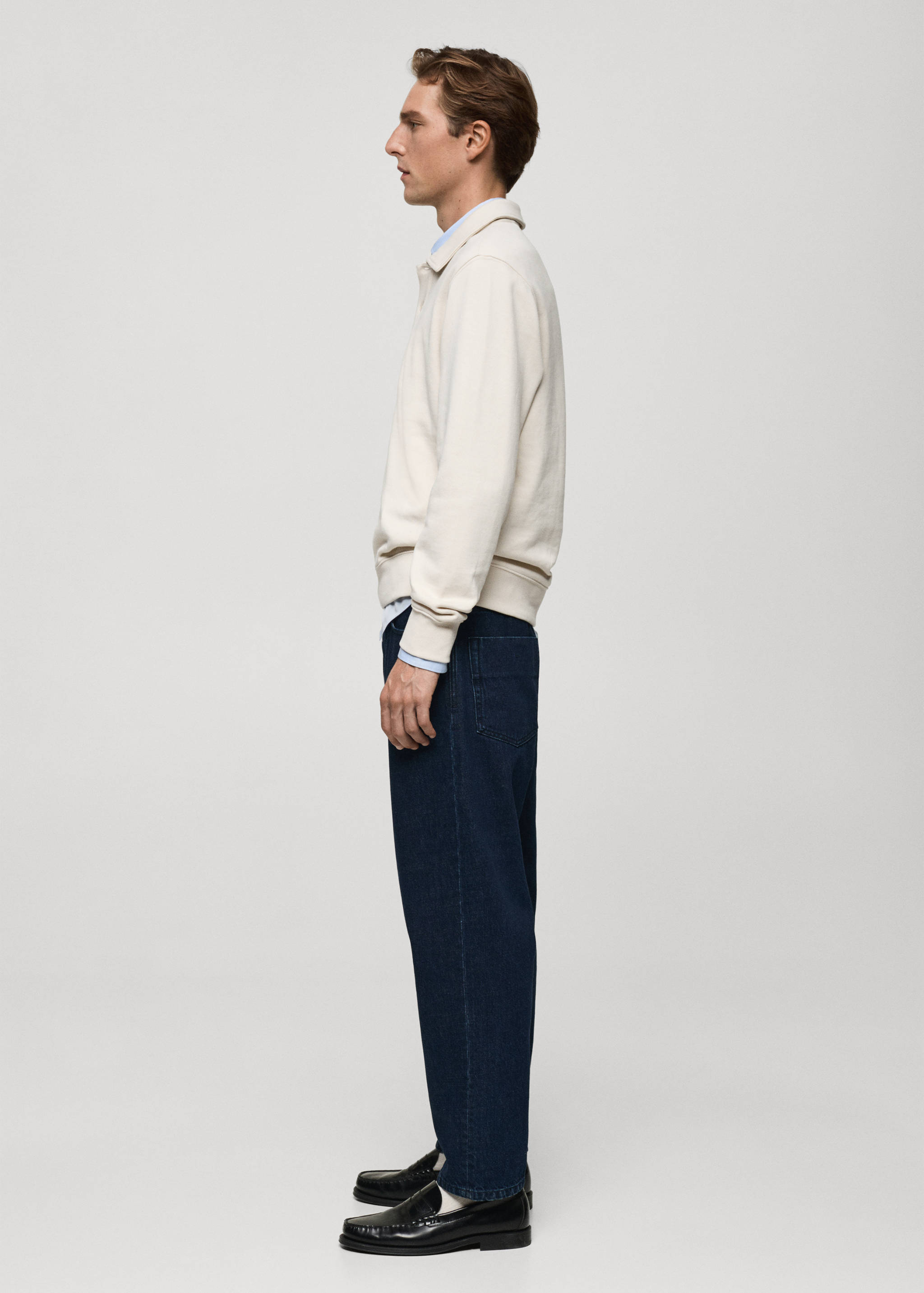 Cotton-blend polo sweatshirt - Details of the article 2