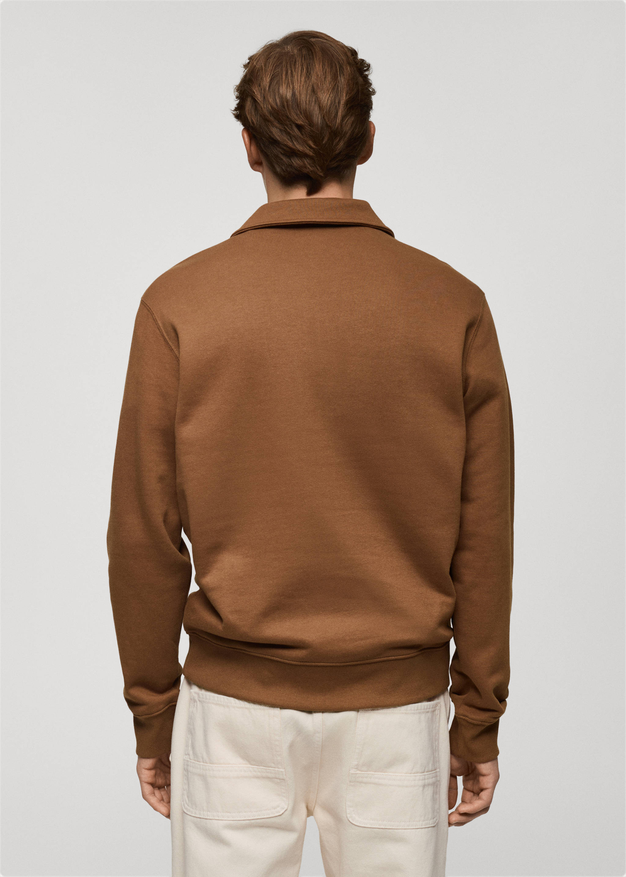 Cotton-blend polo sweatshirt - Reverse of the article