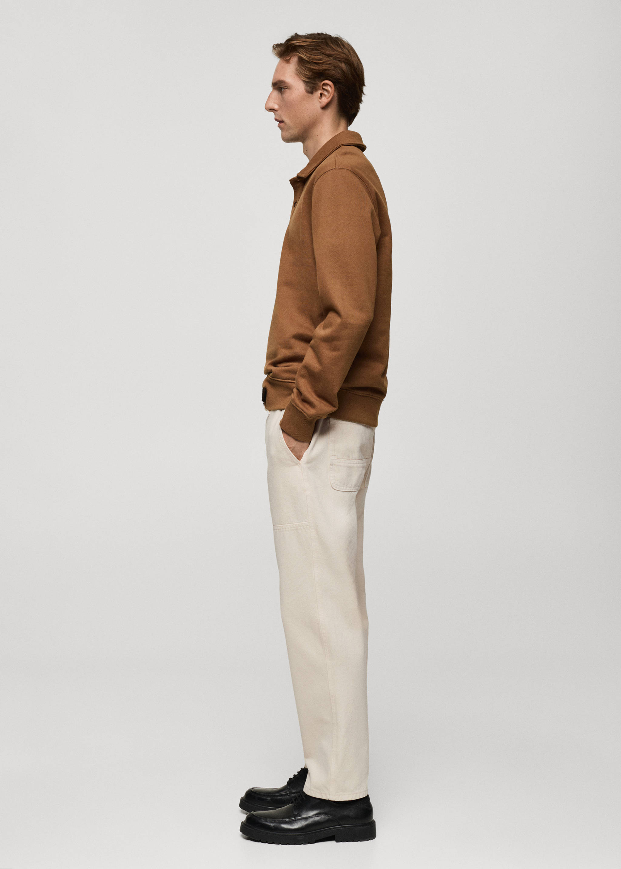 Cotton-blend polo sweatshirt - Details of the article 2