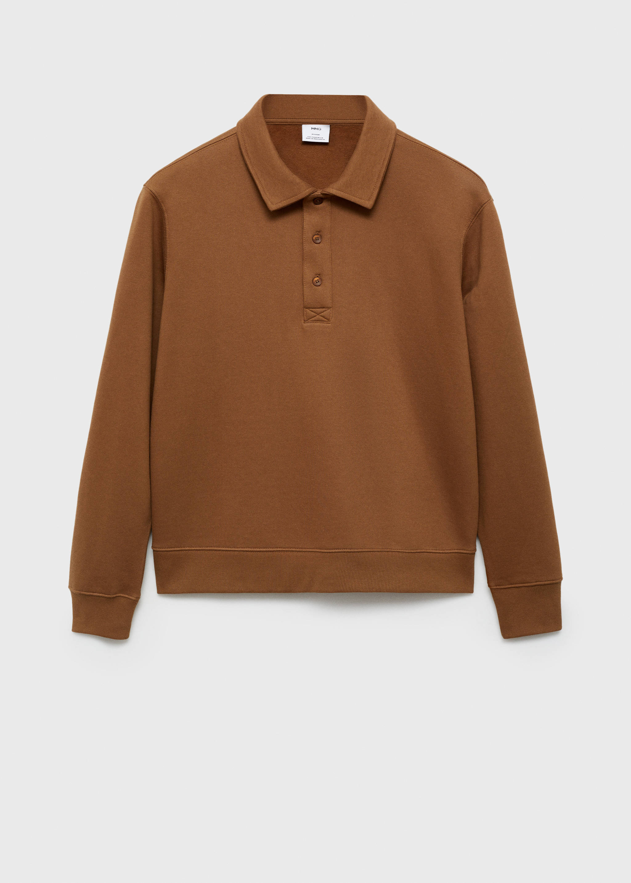 Cotton-blend polo sweatshirt - Article without model